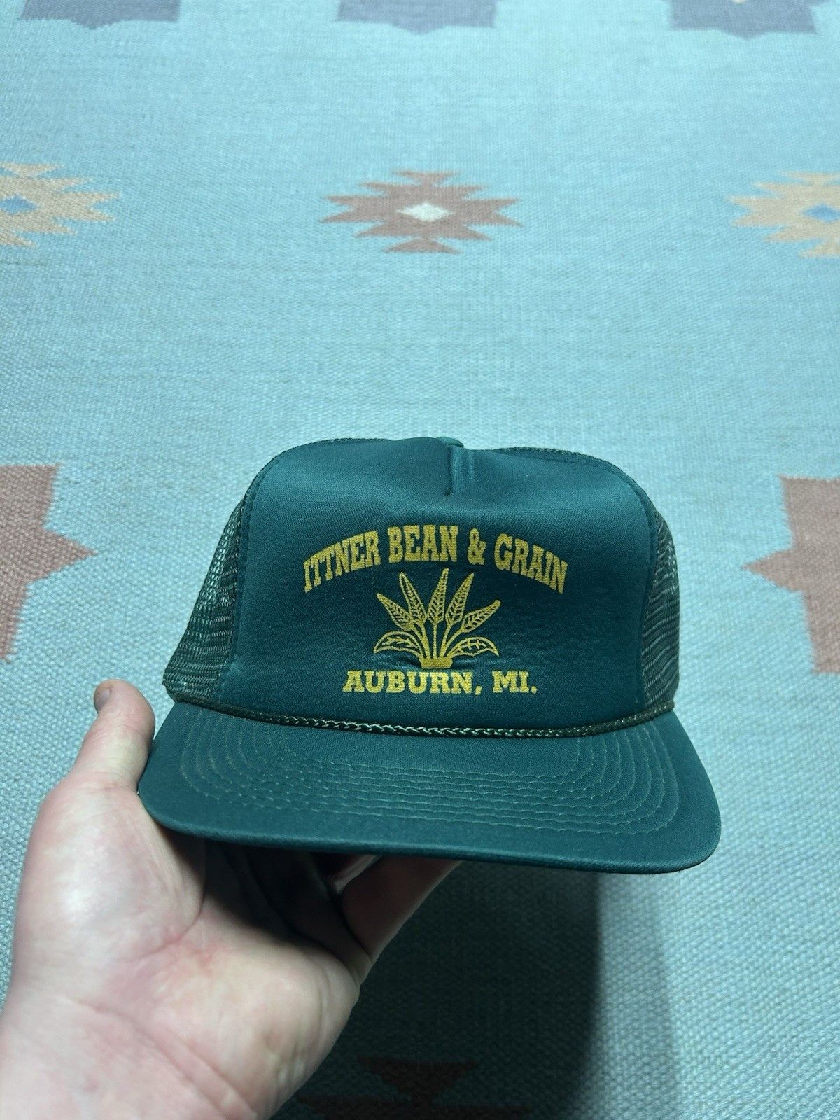 Vintage Vtg trucker hat cap Ittner bean & grain auburn Michigan farm Size ONE SIZE - 2 Thumbnail