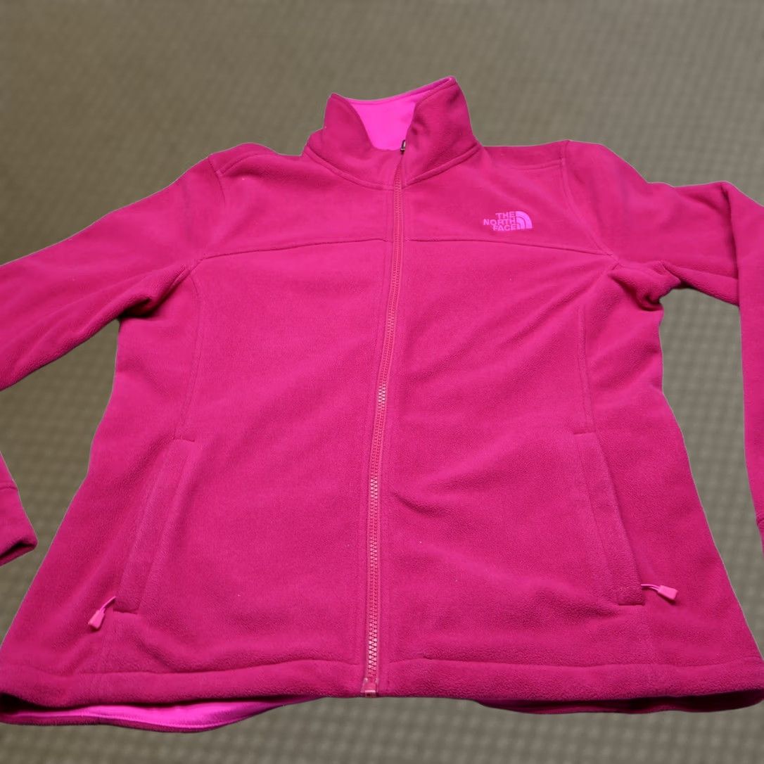 The North Face Jacket Womens L Pink North Face Fleece Full Zip Polartec Outdoor Winter Soft Size L / US 10 / IT 46 - 1 Thumbnail