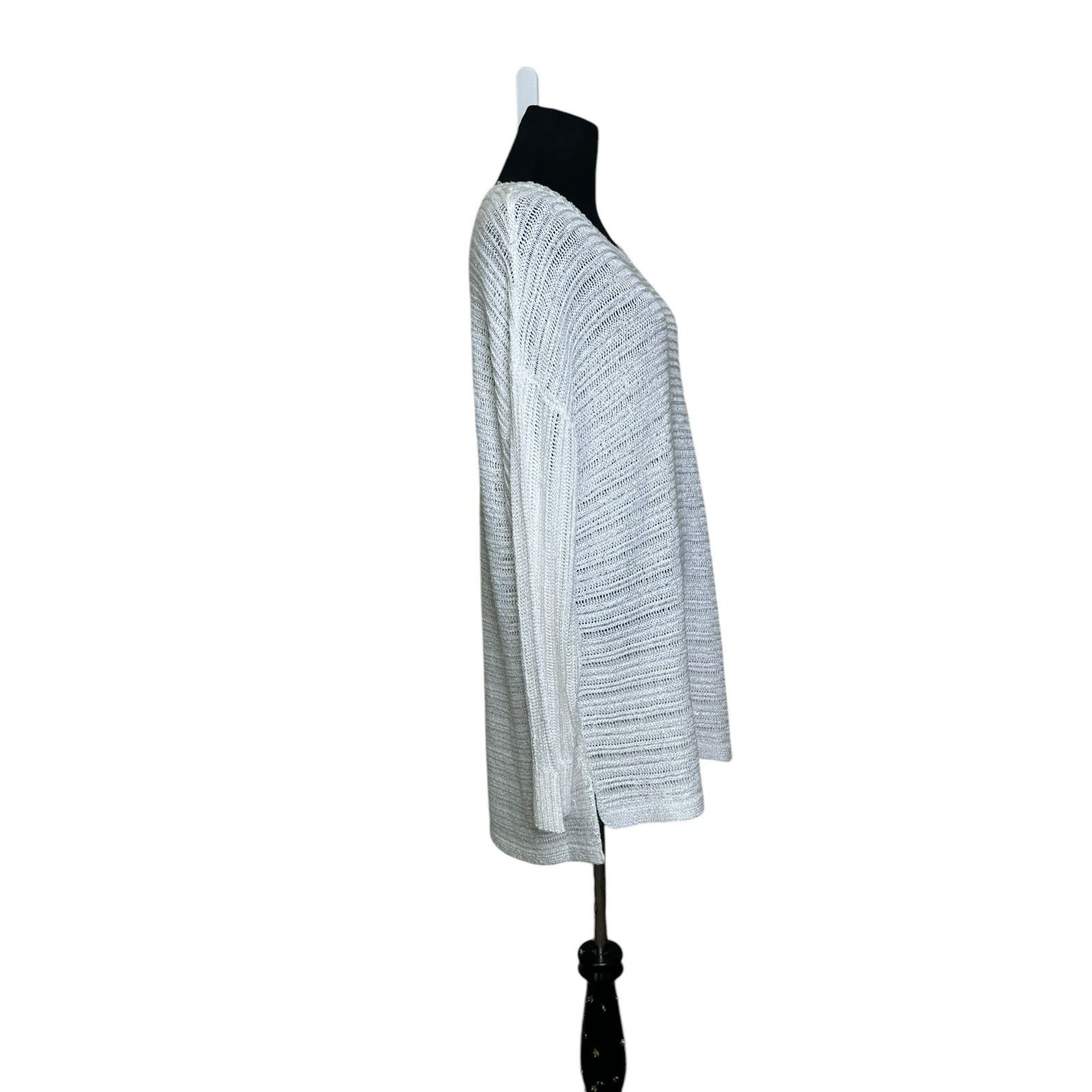 DKNY DKNY ivory metallic crochet tunic sweater size Large Size L / US 10 / IT 46 - 8 Thumbnail