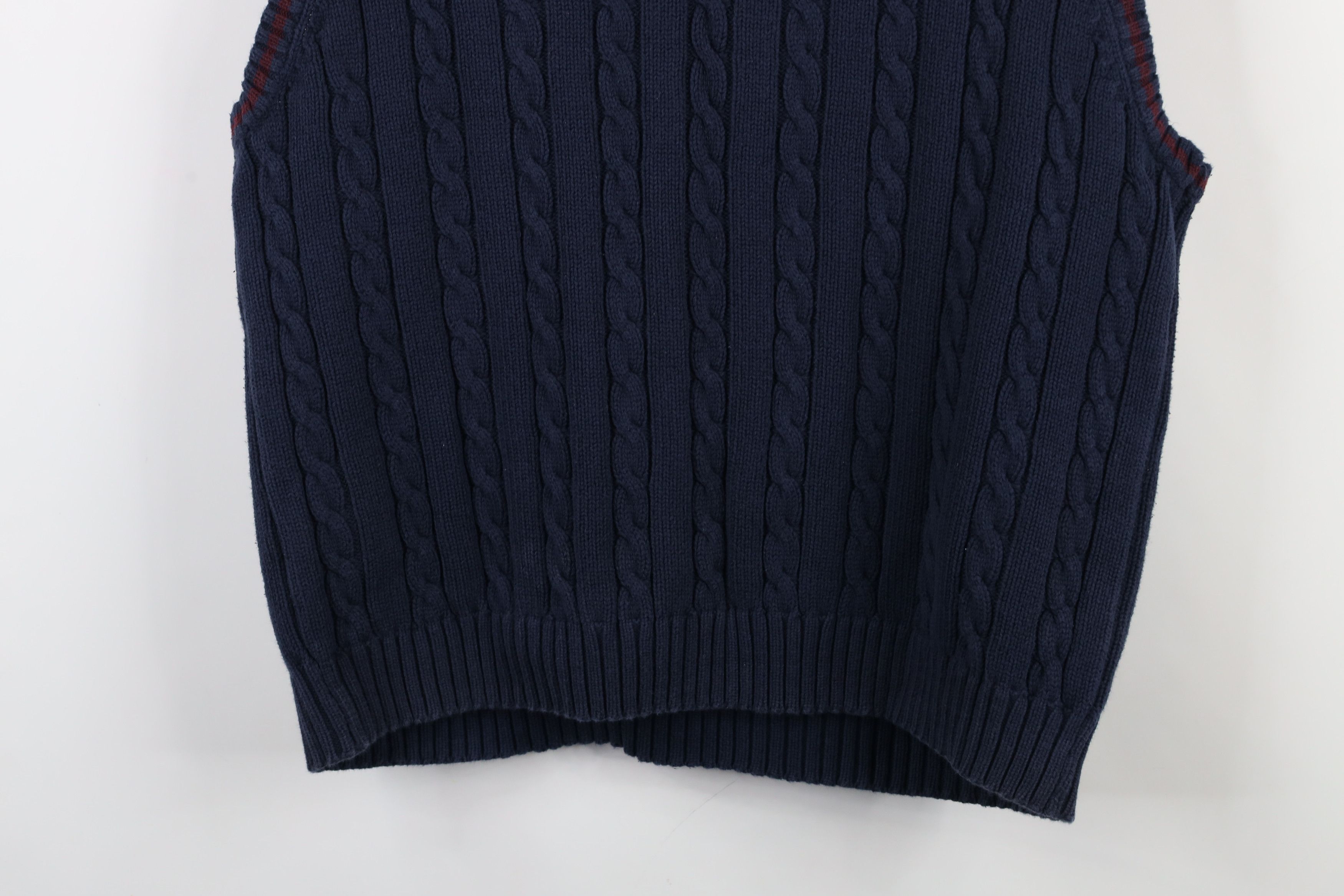 Gap × Vintage Vintage 90s Gap Cable Knit V-Neck Sweater Vest Blue Cotton Size US XL / EU 56 / 4 - 9 Thumbnail