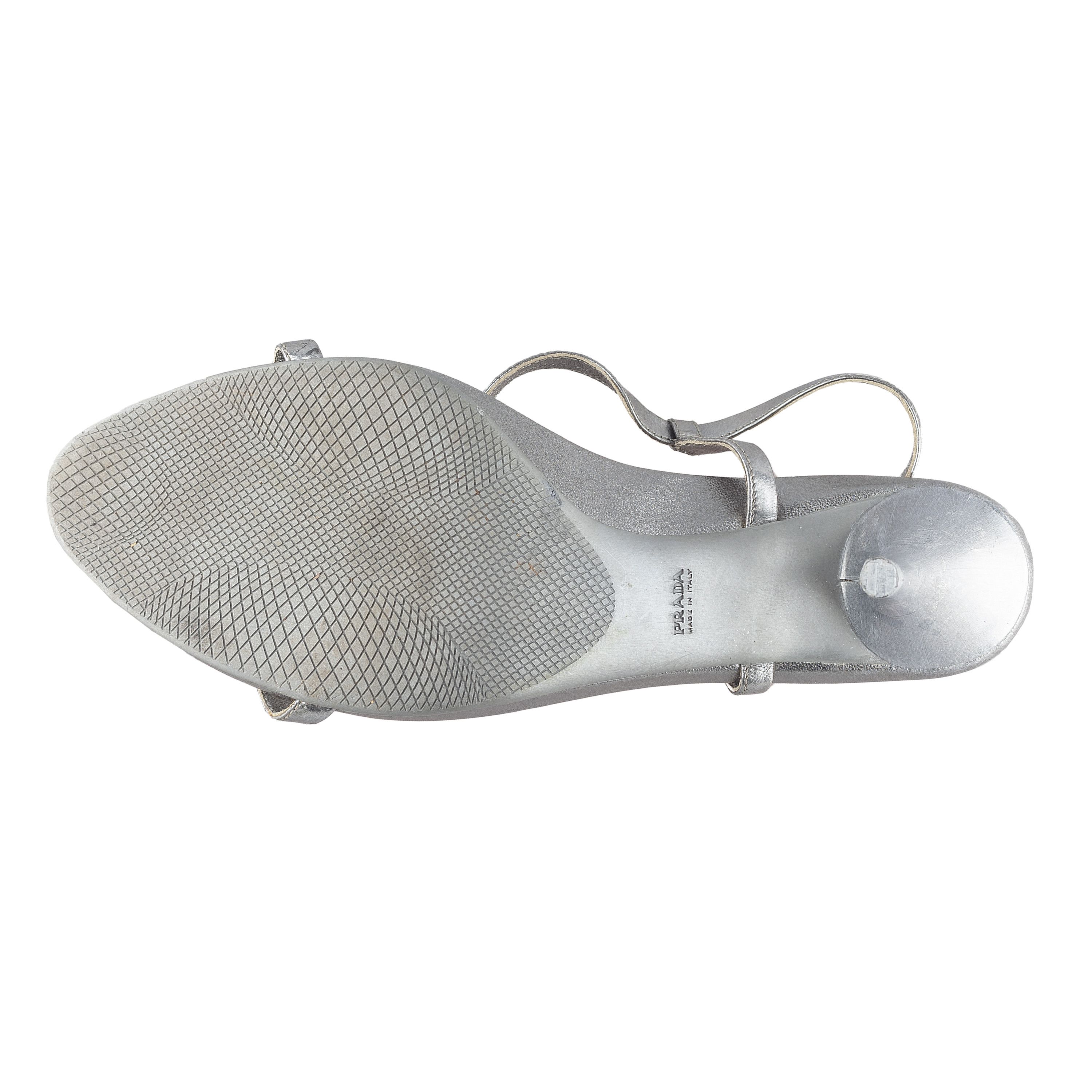 Prada Prada Vintage Silver Sandals (38,5 EU) Size US 8.5 / IT 38.5 - 8 Thumbnail