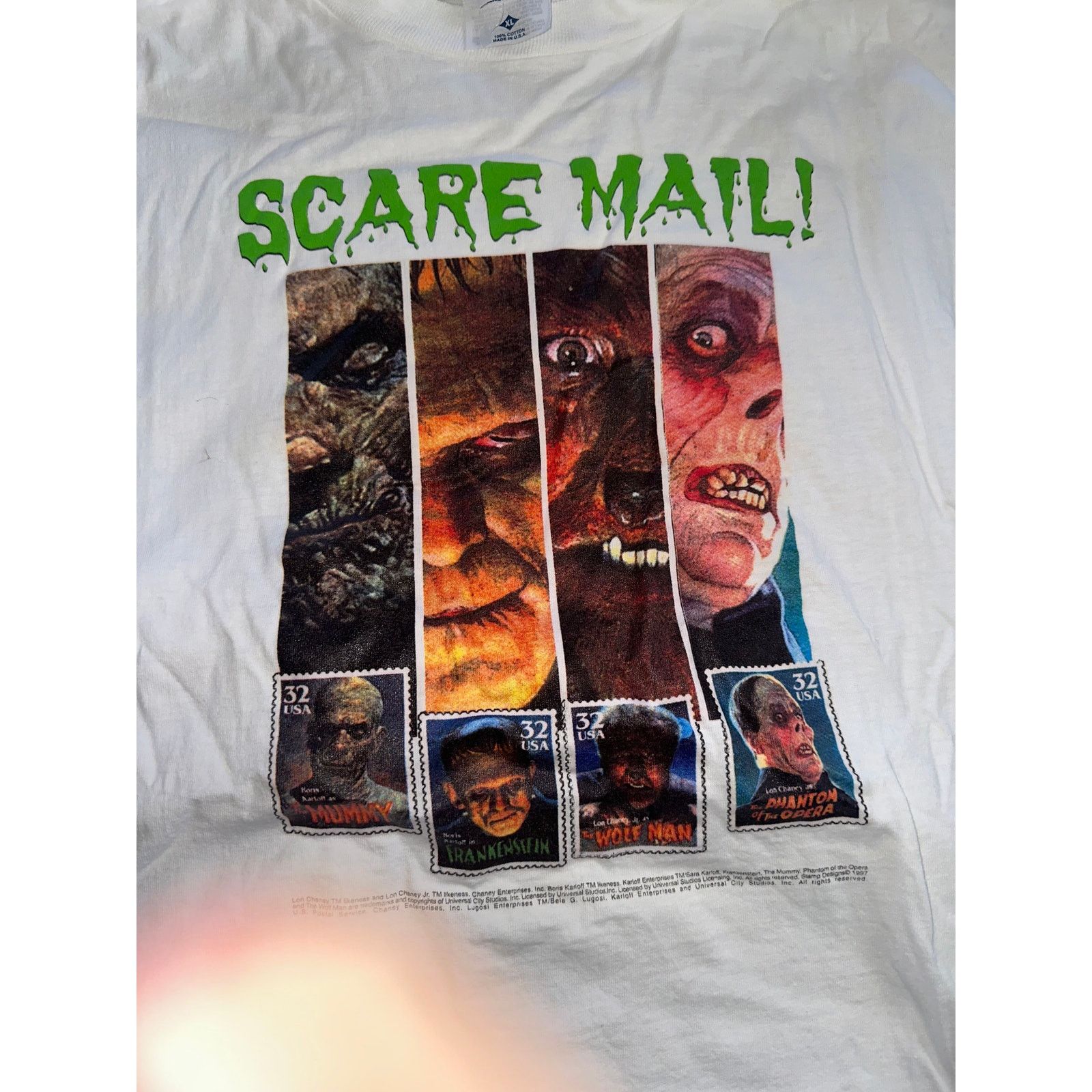SUPER RARE SCARE MAIL 4 MONSTER HORROR UNWORN STAMP TEE