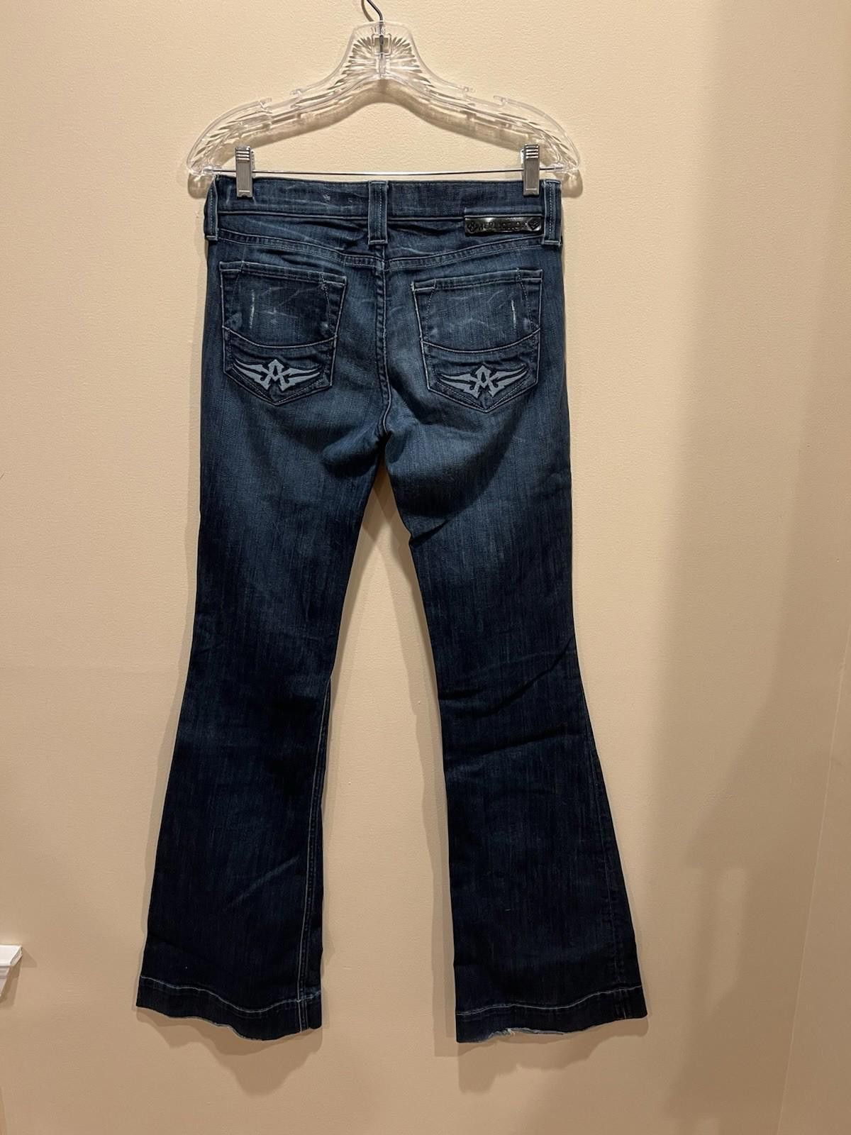 Affliction Affliction Ziggy Flare Jeans Women 27 Distressed Black Jeans Size 27" / US 4 / IT 40 - 2 Thumbnail
