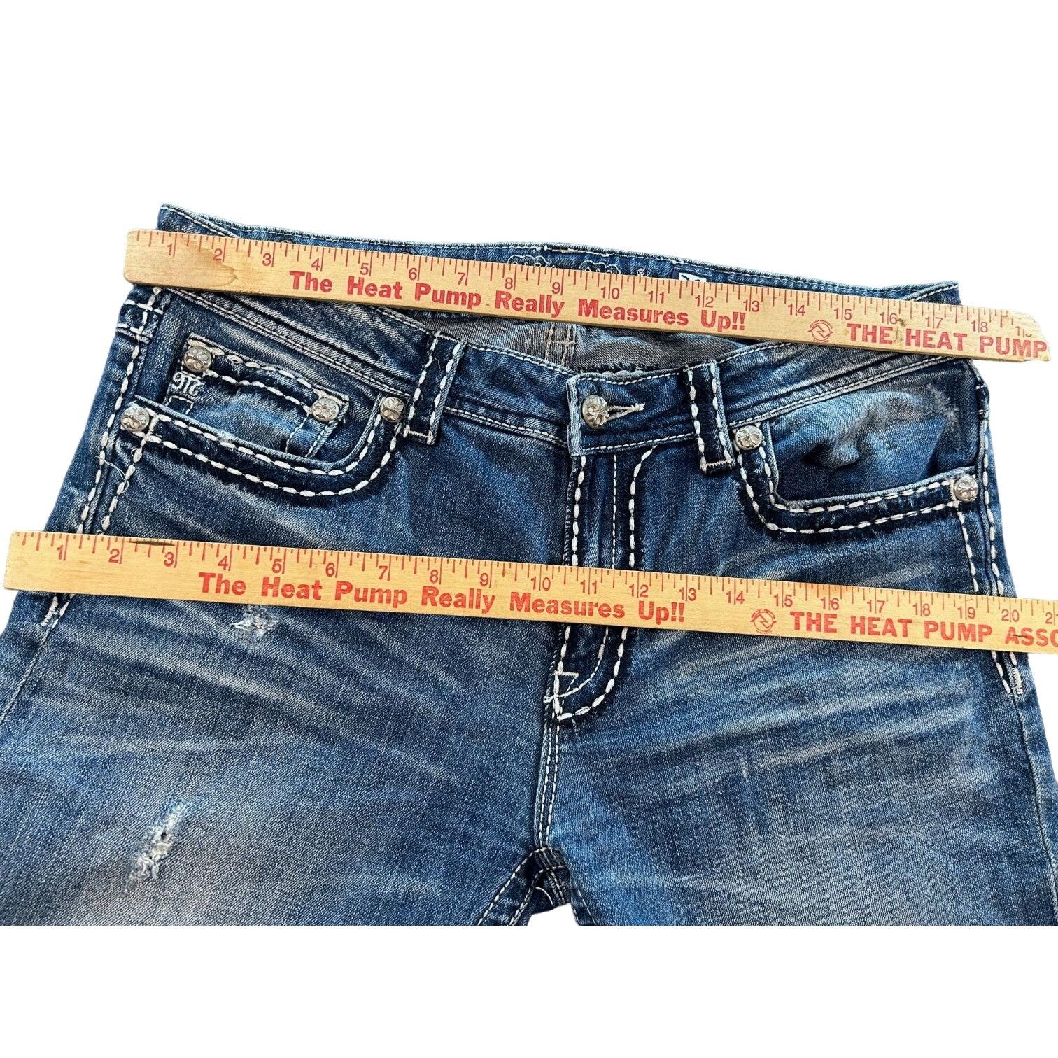 Miss Me Miss Me JPB5014 Boyfriend Jeans Women Sz 31 Embroidered Rhin Size 26" / US 2 / IT 38 - 5 Thumbnail
