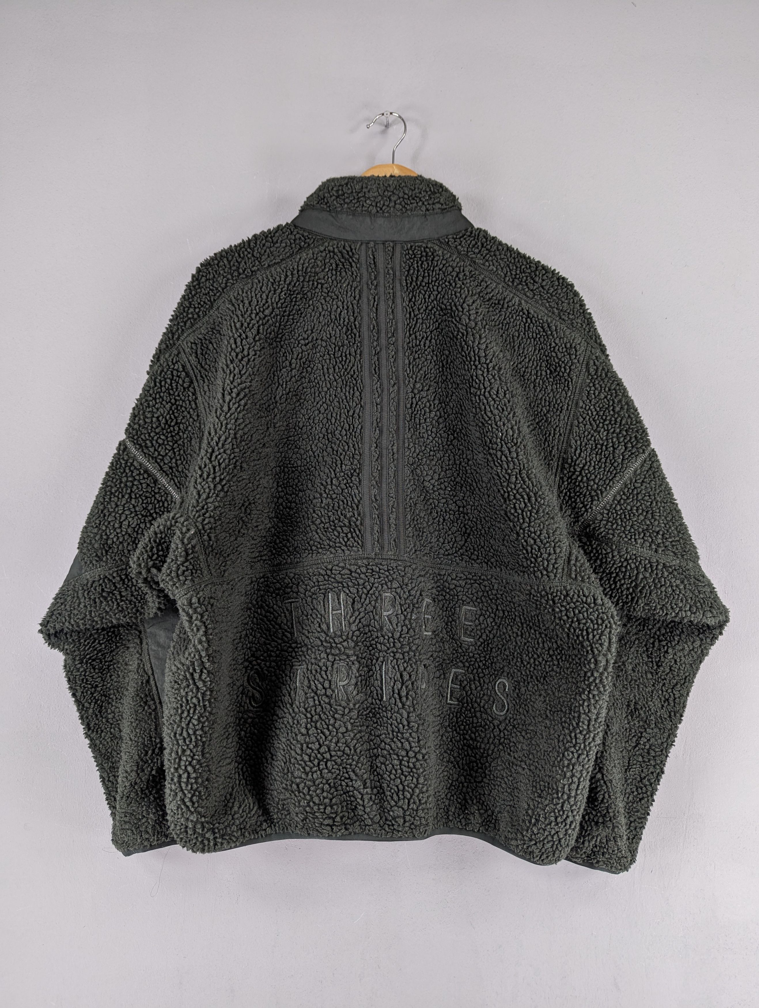 Adidas Adidas Three Stripes Sherpa Fleece Boa Boxy Zipper Jacket Size US L / EU 52-54 / 3 - 11 Thumbnail