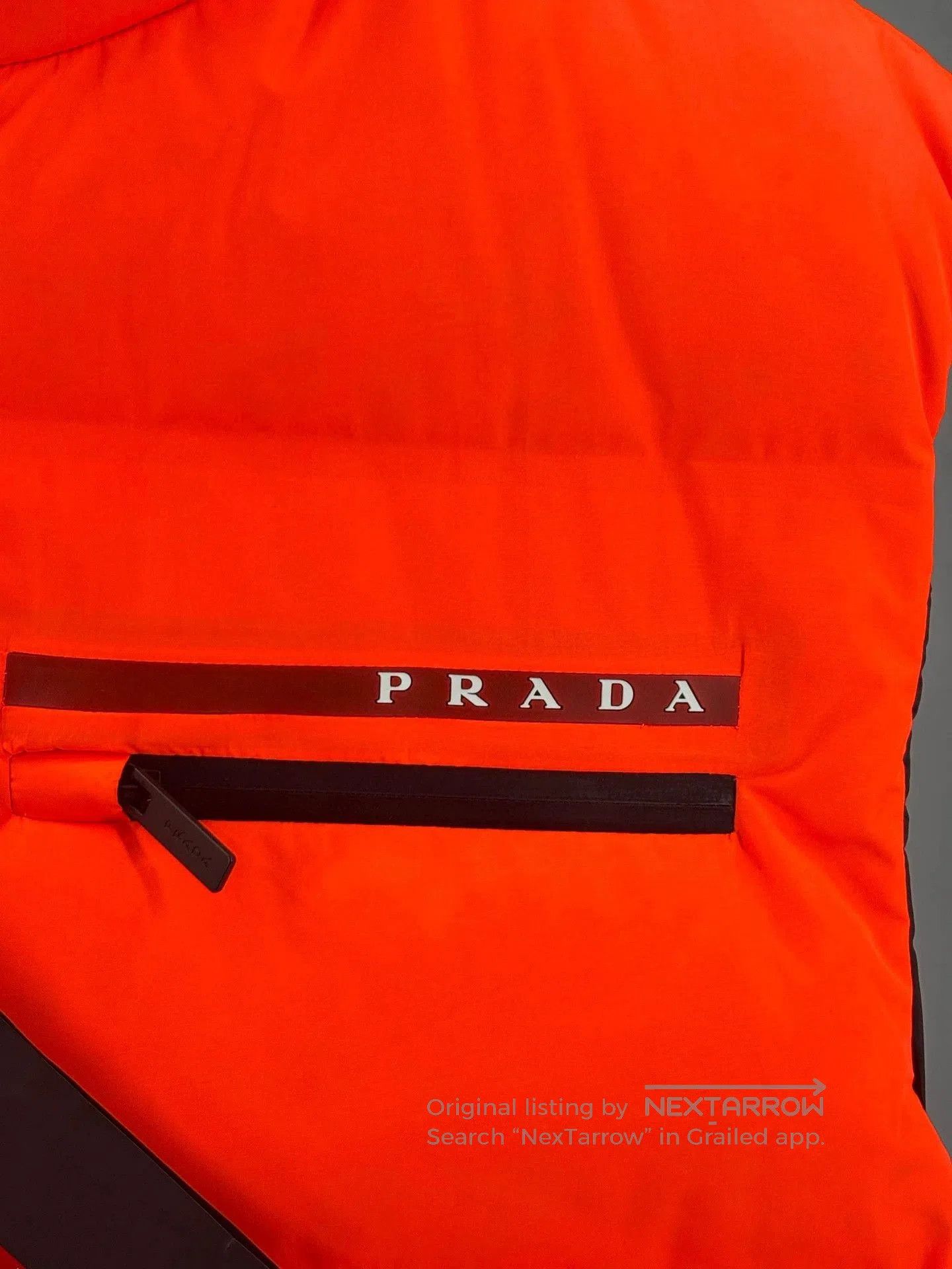 Prada prada men's down vest in bright orange. Size US M / EU 48-50 / 2 - 2 Thumbnail