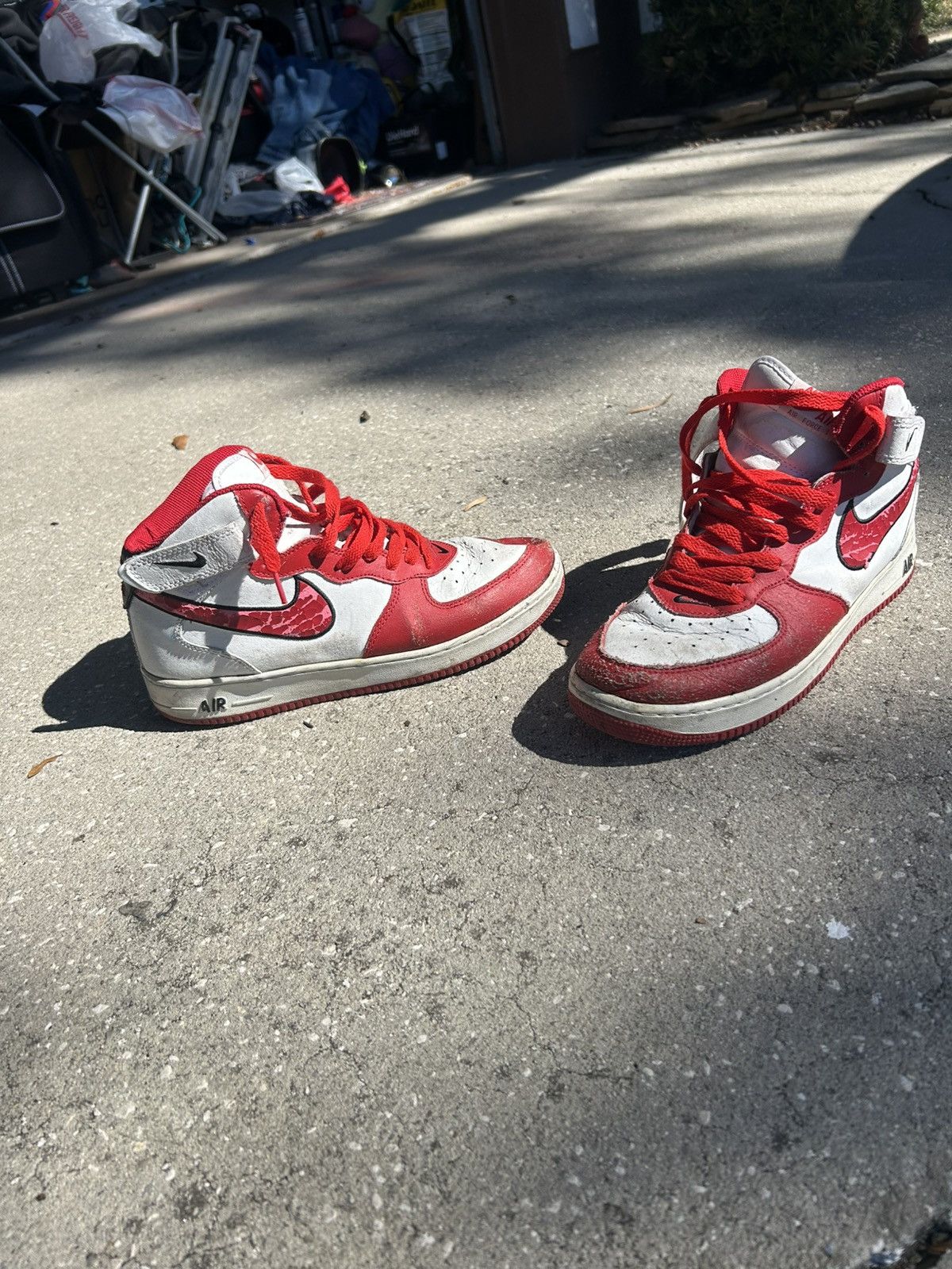 Nike Vintage 2006 Red hightop nike air force one 1 Size US 10 / EU 43 - 3 Thumbnail