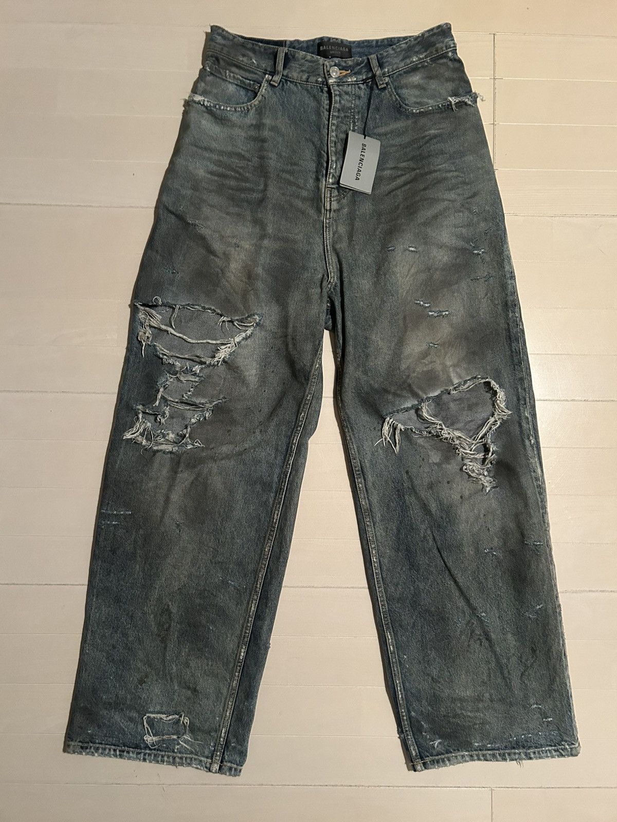 Balenciaga Balenciaga AW21 Destroyed Baggy Jeans | Grailed
