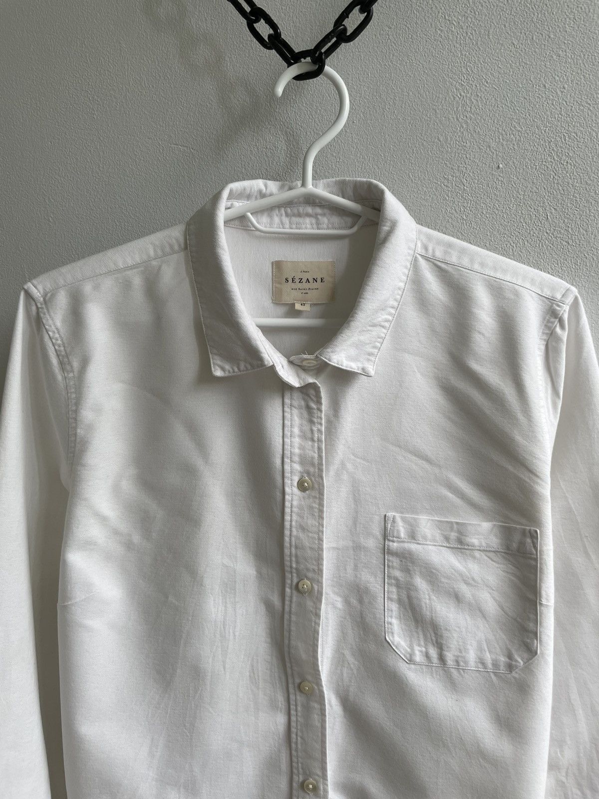Sezane Sezane Button Up Shirt White Cotton Size 42 ( M ) Size M / US 6-8 / IT 42-44 - 3 Thumbnail