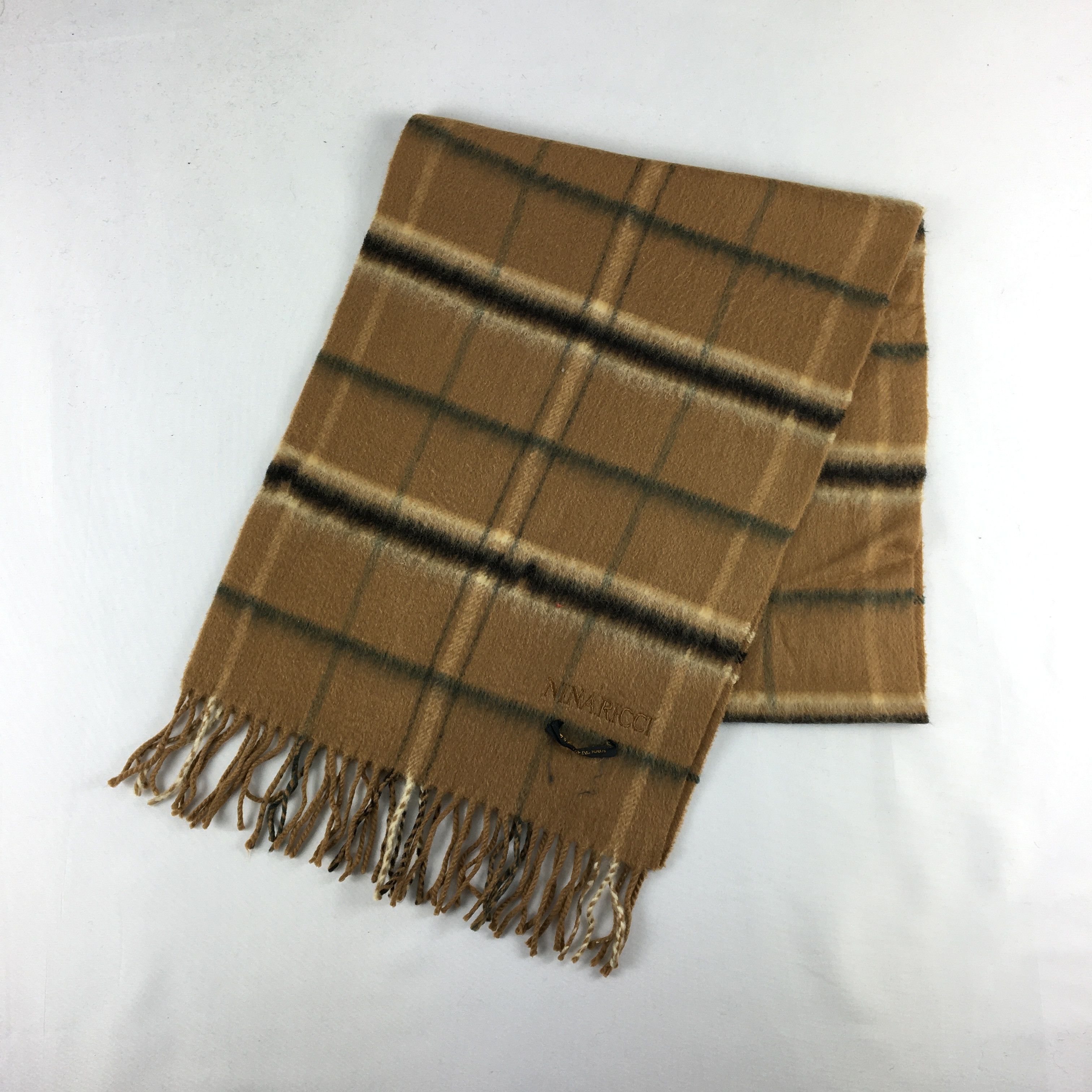 Nina Ricci Vintage Nina Ricci Scarf Muffler Wool Cashmere Scarves Size ONE SIZE - 3 Thumbnail