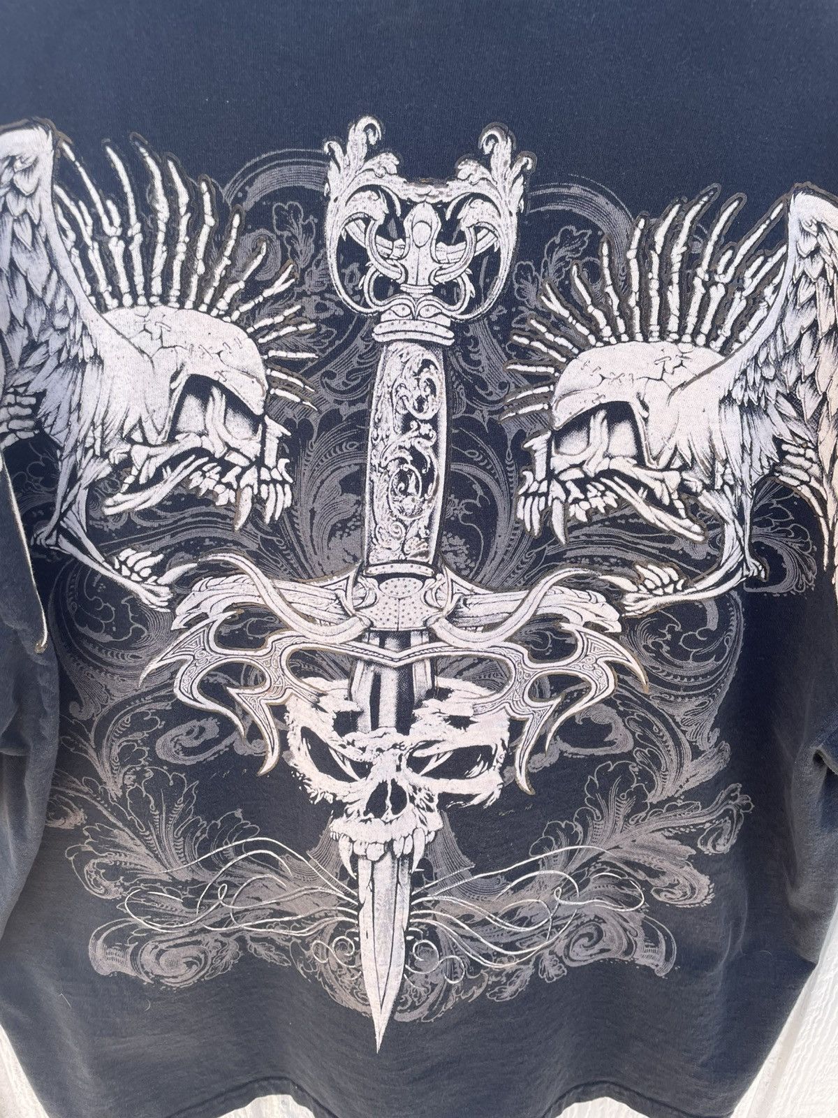 Gildan Vintage 2000s Y2K Skulls Grunge Black Cotton Men’s XXL Size US XXL / EU 58 / 5 - 8 Thumbnail