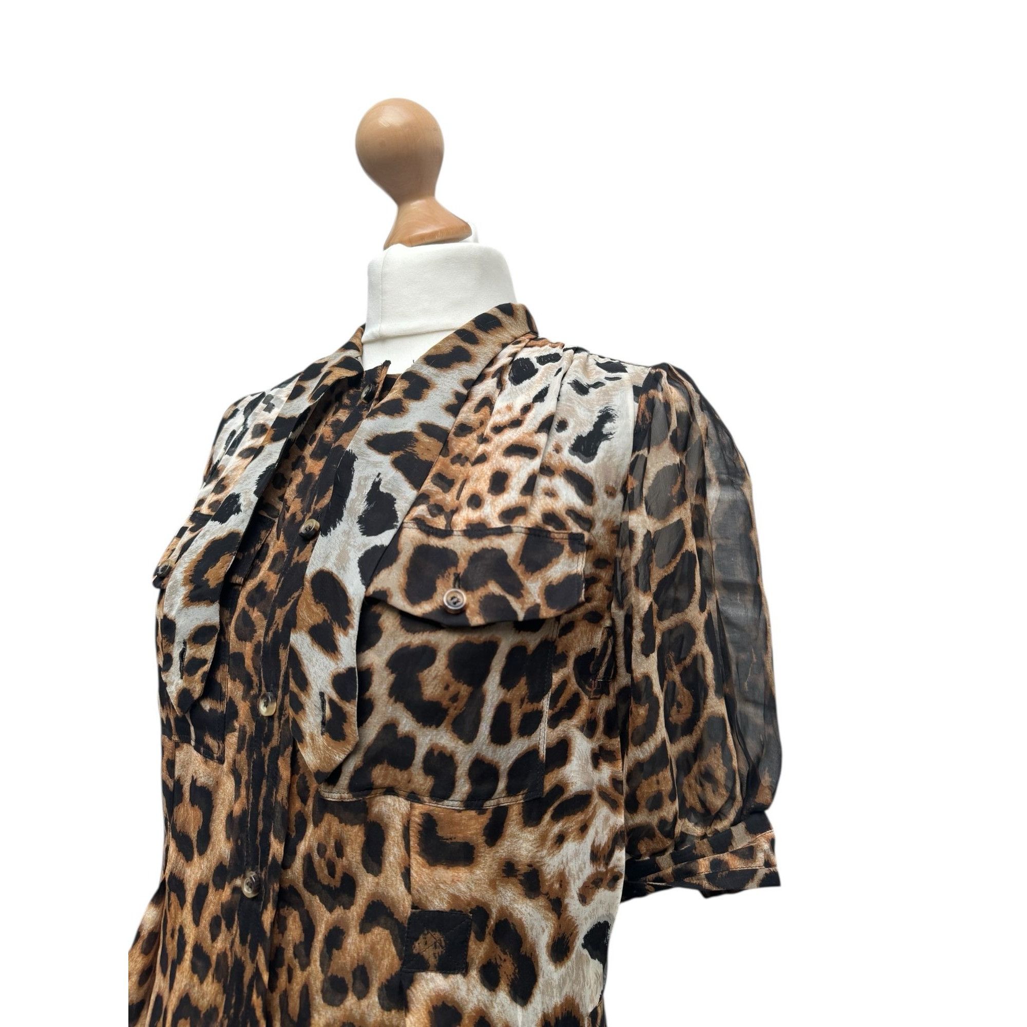 Yves Saint Laurent Tom Ford Leopard Silk Dress Size XS / US 0-2 / IT 36-38 - 2 Thumbnail