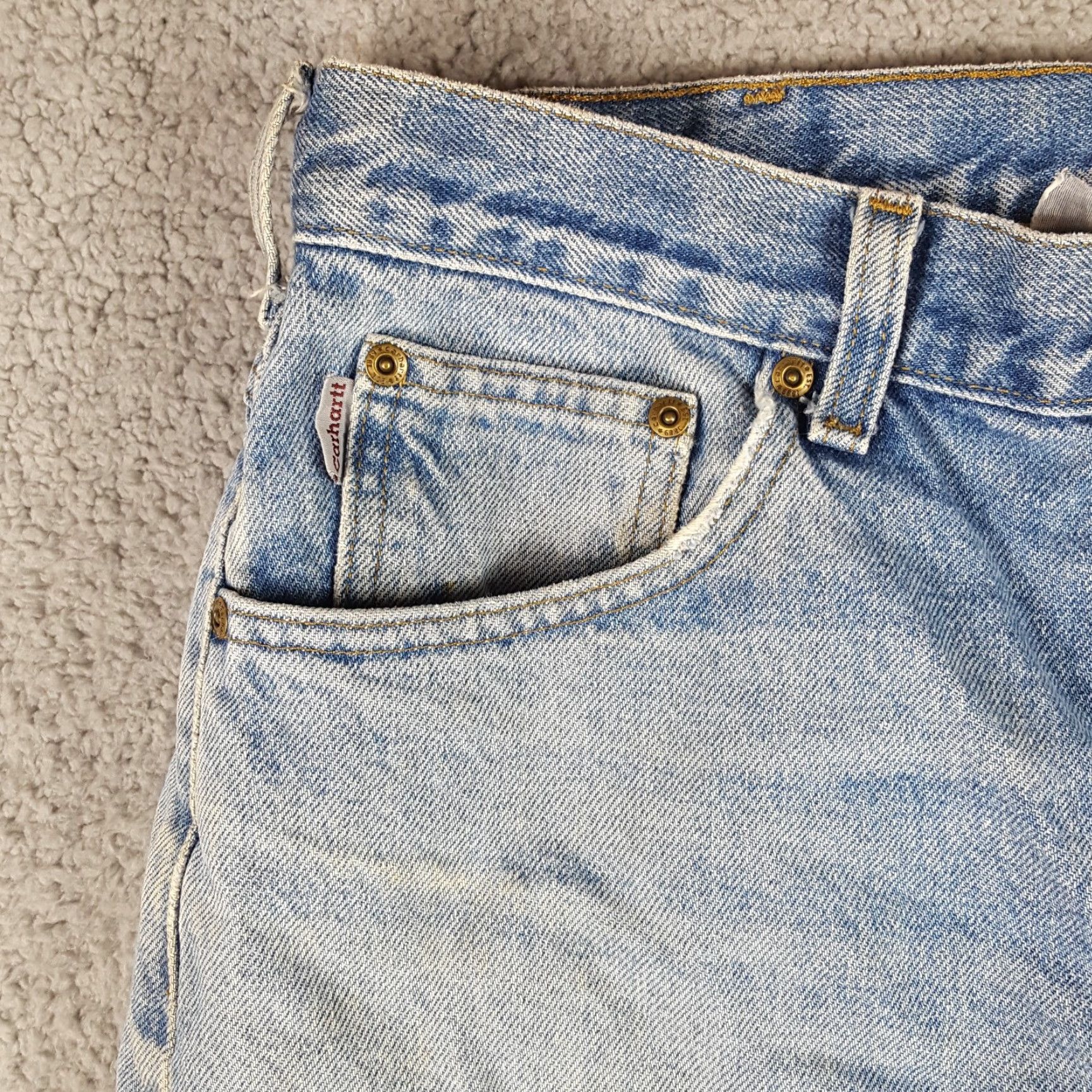 Carhartt VINTAGE Carhartt Grunge Denim Jeans 36x30 Faded Distressed Relaxed Fit 90s Y2K Mens Blue Size US 36 / EU 52 - 4 Thumbnail