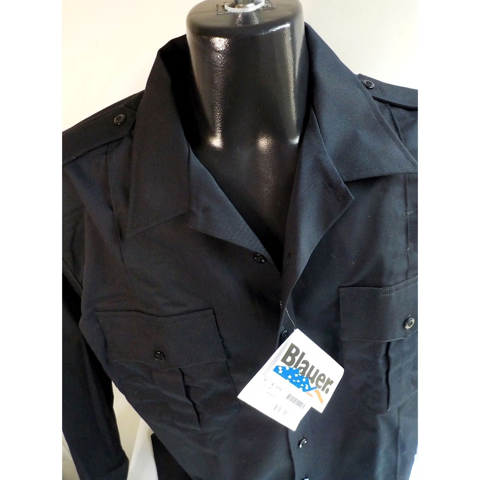 Vintage VINTAGE Blauer Mens Long Sleeve Button Front Work Shirt 8703X Dark Navy Poly/Cotton XL NWT Size US XL / EU 56 / 4 - 5 Thumbnail