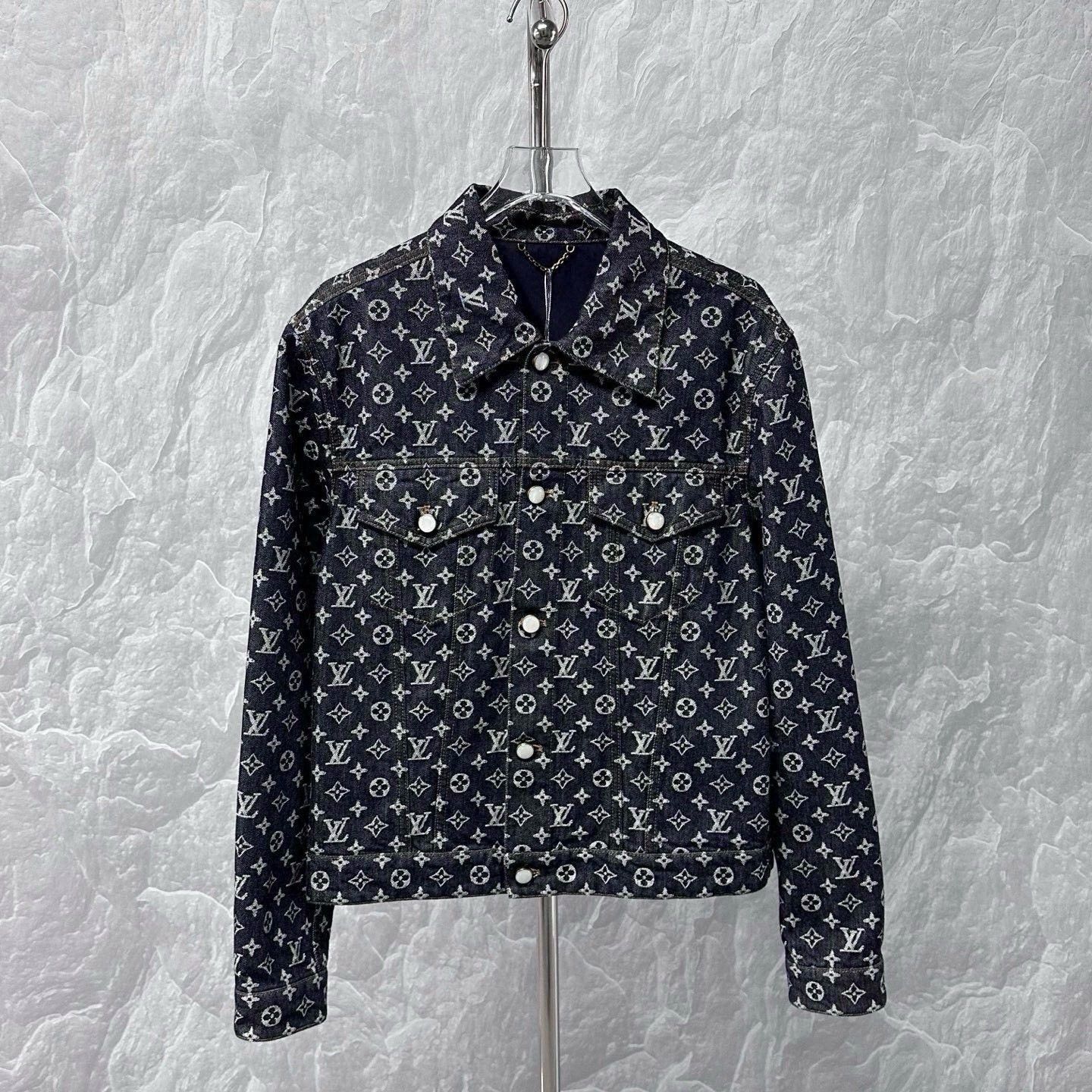 Louis Vuitton Louis Vuitton FW24 Monogram Pearl Denim Jacket Size US XXL / EU 58 / 5 - 1 Thumbnail