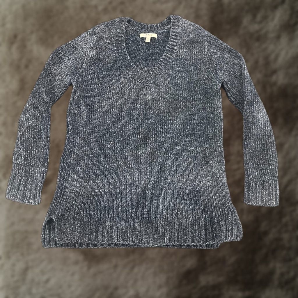 Orvis Orvis Womens Medium Blue Chenille Velvet Soft Pullover Knit V Neck Sweater Size M / US 6-8 / IT 42-44 - 1 Thumbnail