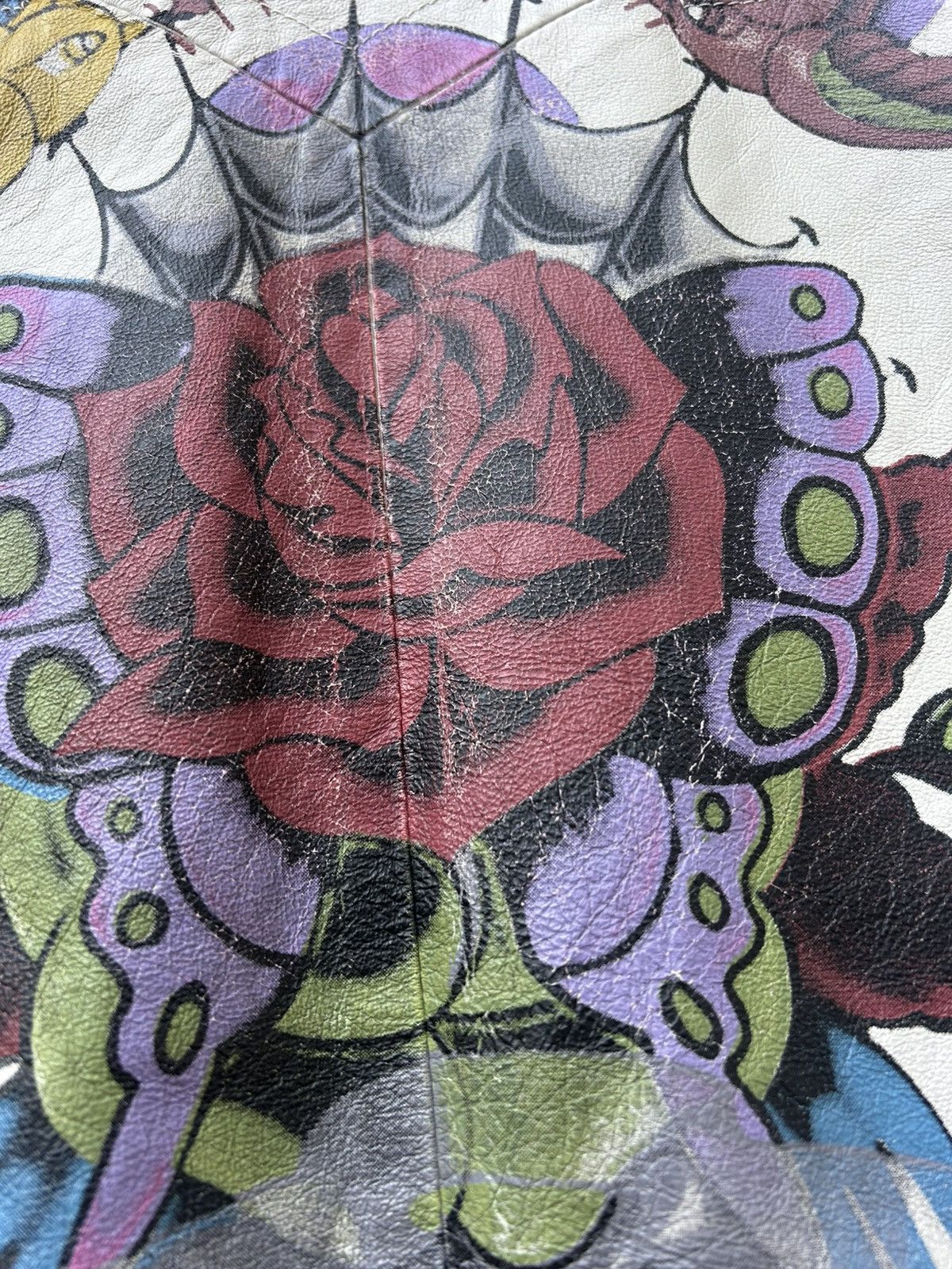 Ed Hardy Y2K Ed Hardy Studded Japan Style Tattoo Leather Jacket Size XS / US 0-2 / IT 36-38 - 11 Thumbnail
