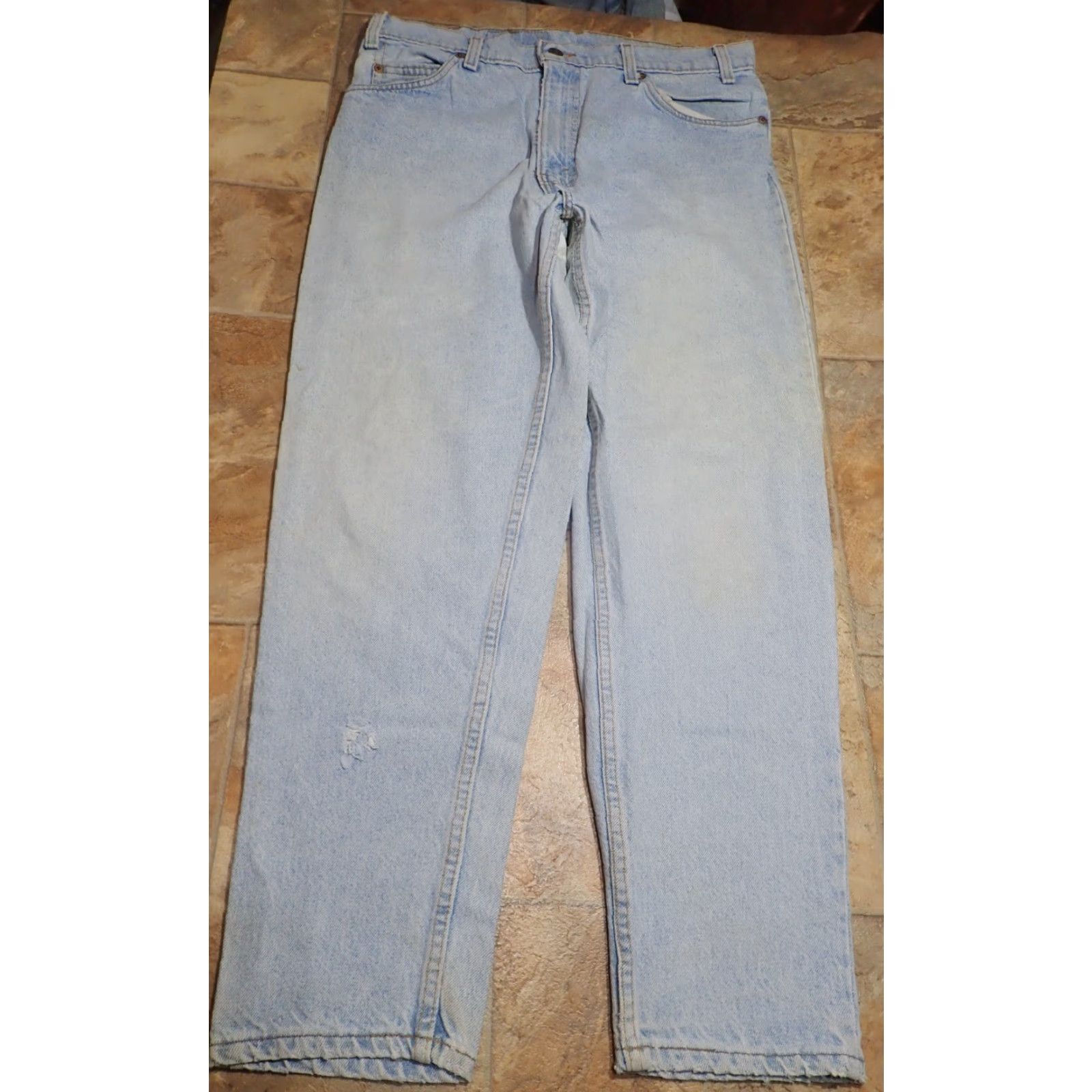 Levi's VINTAGE Levi's 550 Jeans Denim Distressed Orange Tab USA Made 34x30 90s Retro Western Bohemian Classic Men's Pants Jeans 34x30 Blue Distressed Size US 34 / EU 50 - 2 Thumbnail