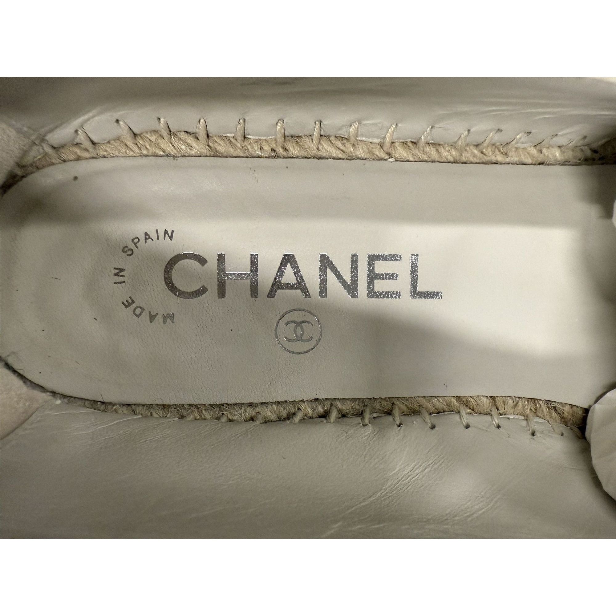 Chanel Chanel Espadrille Flats Canvas & Leather CC Logo Design Blac Size US 9 / IT 39 - 4 Thumbnail