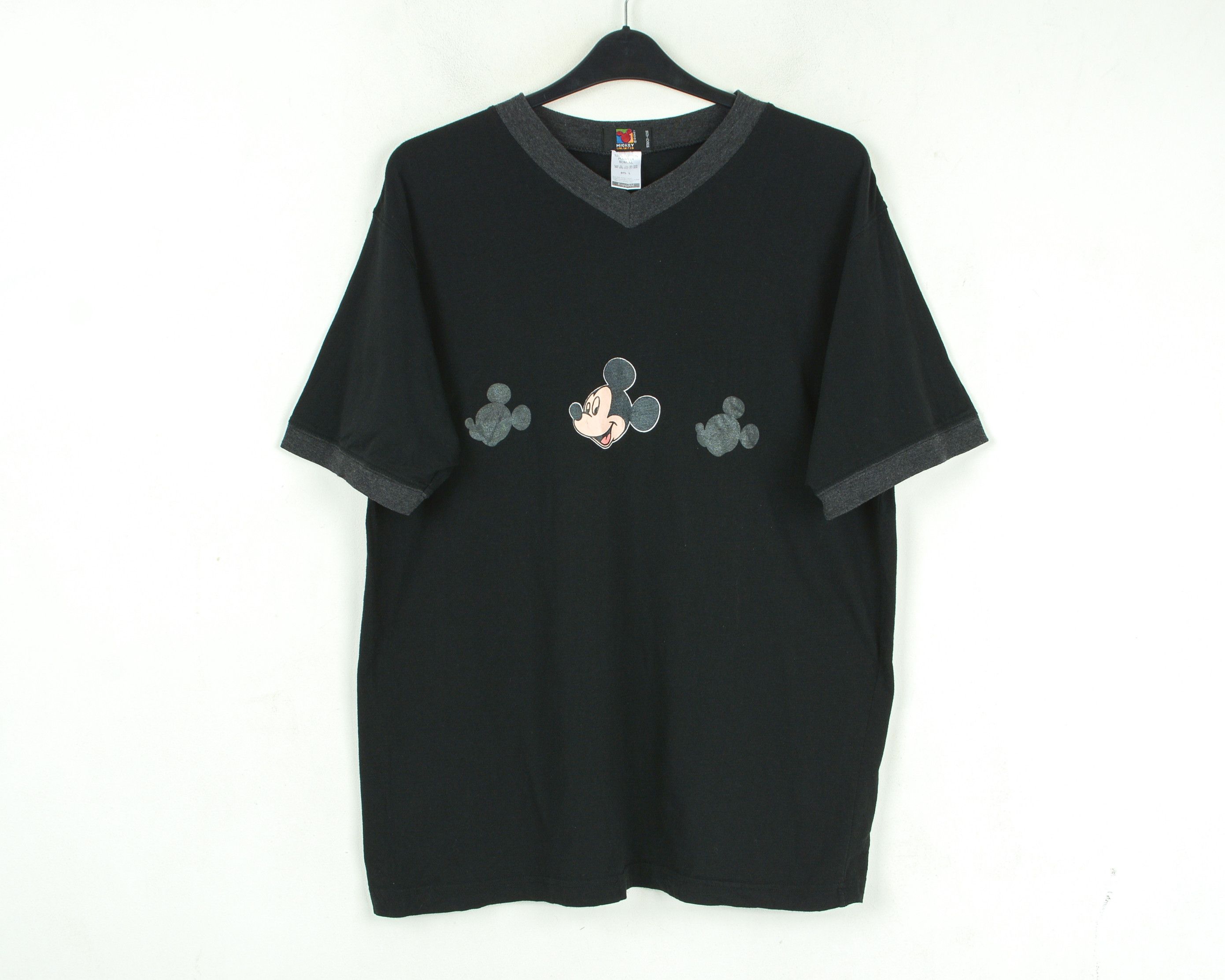 Disney × Mickey Mouse × Vintage DISNEY MICKEY MOUSE UNLIMITED VTG T-Shirt L Cotton V-Neck Size US L / EU 52-54 / 3 - 1 Thumbnail