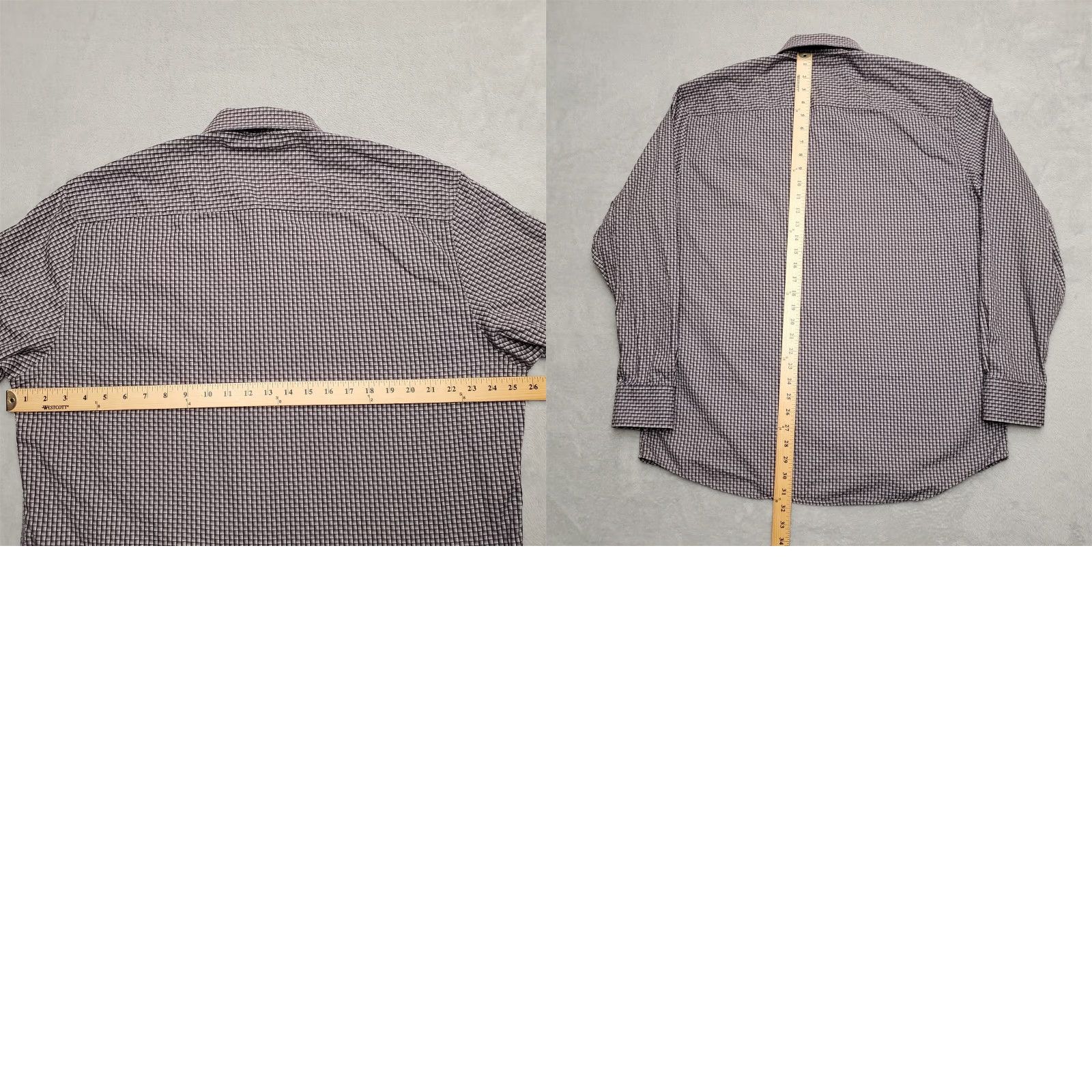 Johnston & Murphy Johnston & Murphy Shirt Men XL Gray Geometric Flip Cuff Long Sleeve Button casual Size US XL / EU 56 / 4 - 8 Thumbnail