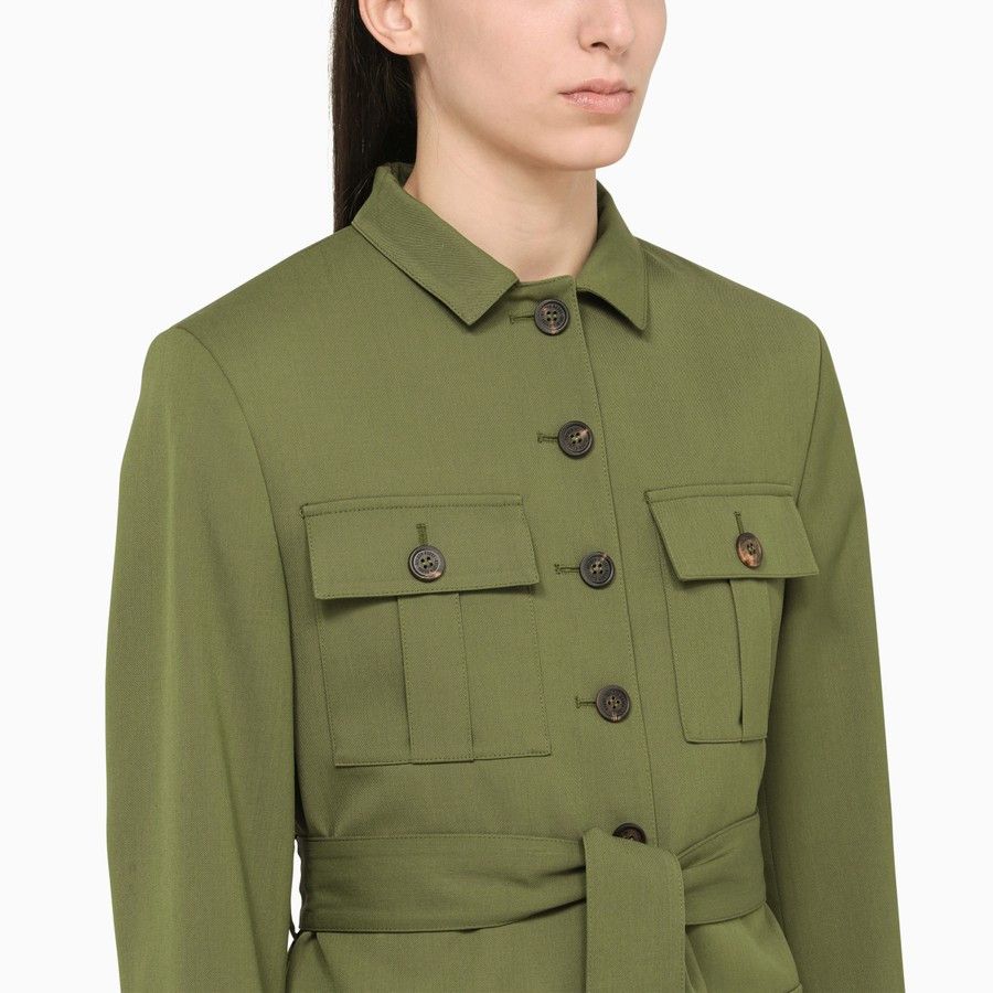 Golden Goose o1d2blof0824 Pesto Single-Breasted Jacket With Belt in Green Size M / US 6-8 / IT 42-44 - 4 Thumbnail