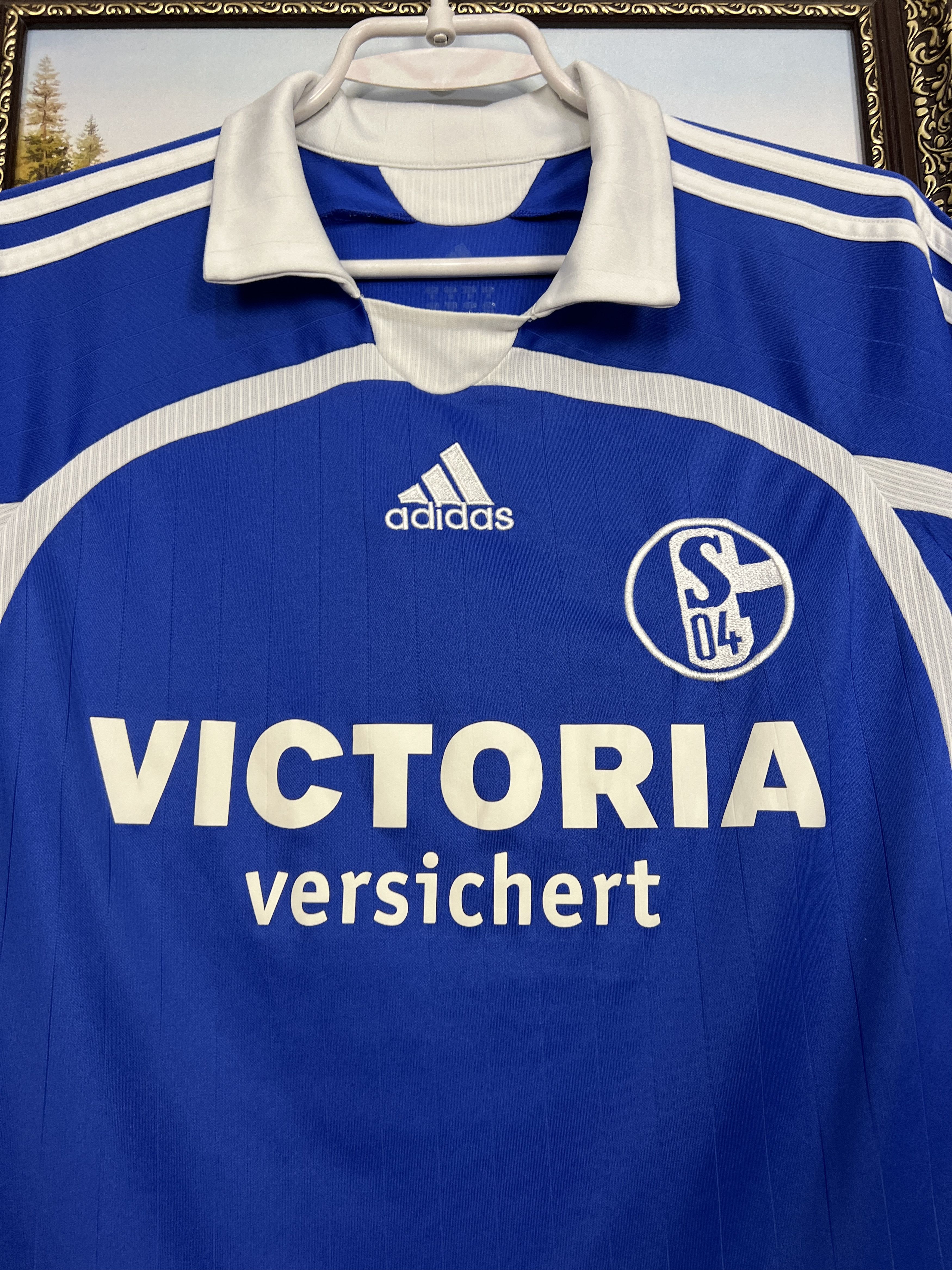 Adidas FC Schalke 04 Home football shirt 2006 Soccer Blue Size US M / EU 48-50 / 2 - 3 Thumbnail