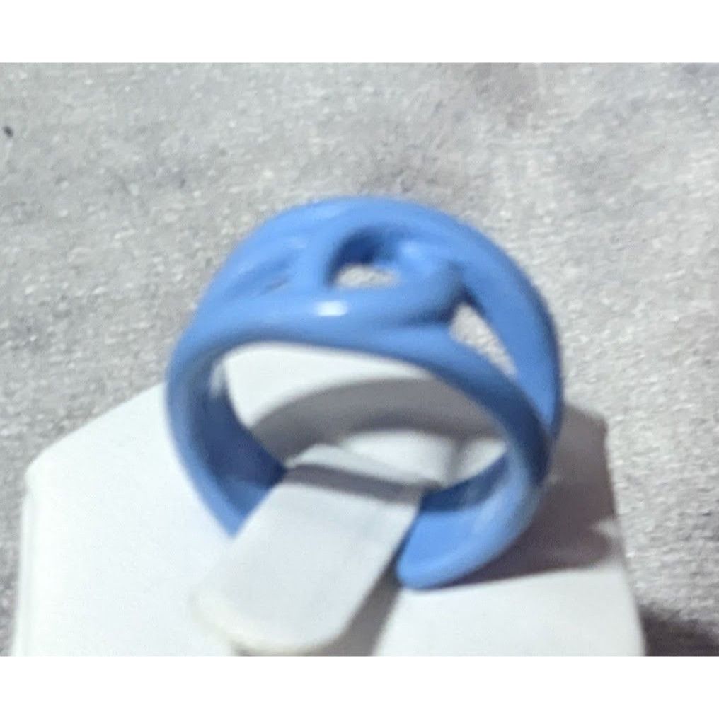 Other Abstract Metal Blue Enamel Coated Fashion Ring Size 8 Size ONE SIZE - 6 Thumbnail