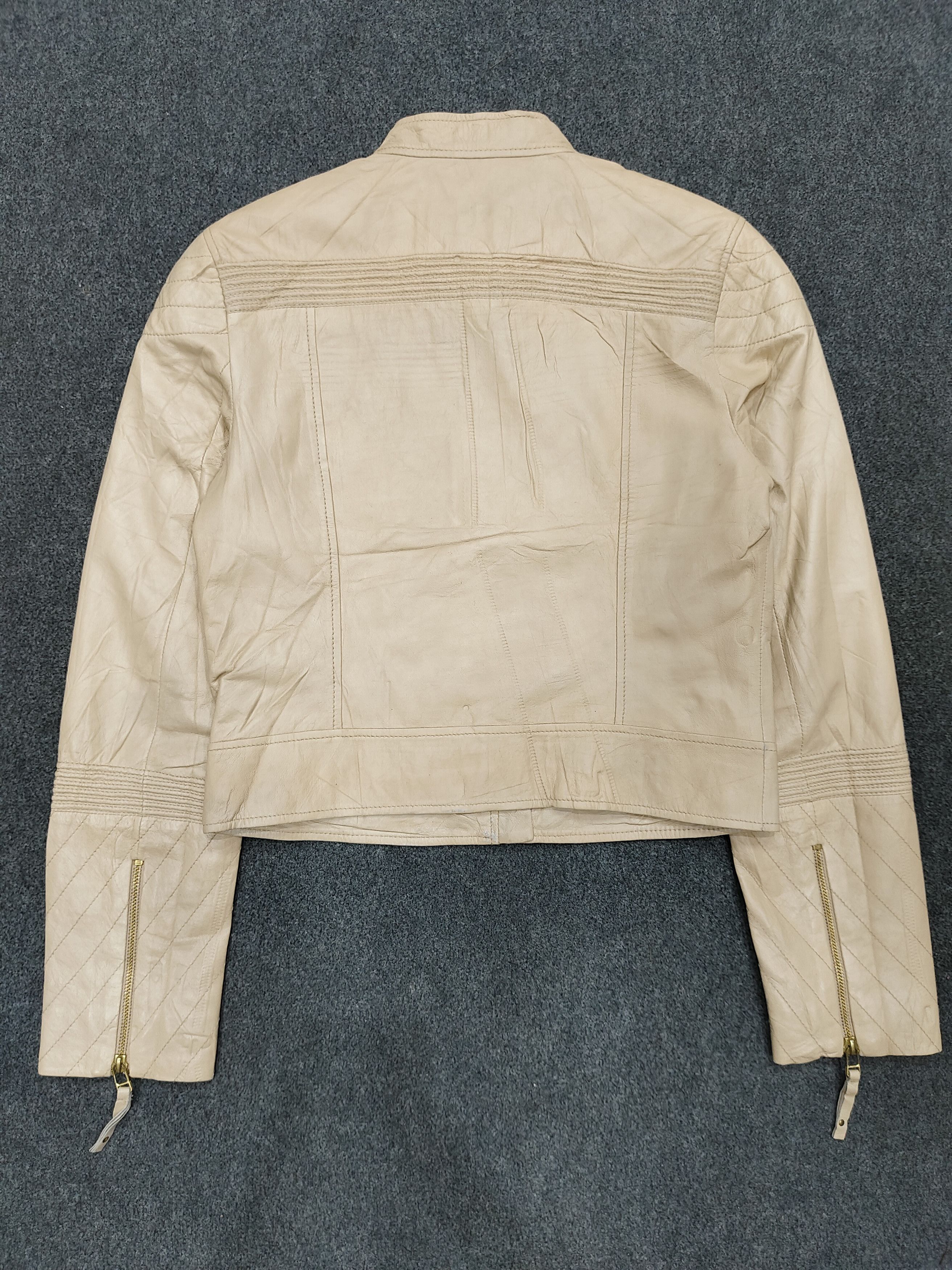 MAX&Co. 00s Max&co- Minimal Cropped Moto Biker Leather Jacket Size M / US 6-8 / IT 42-44 - 9 Thumbnail