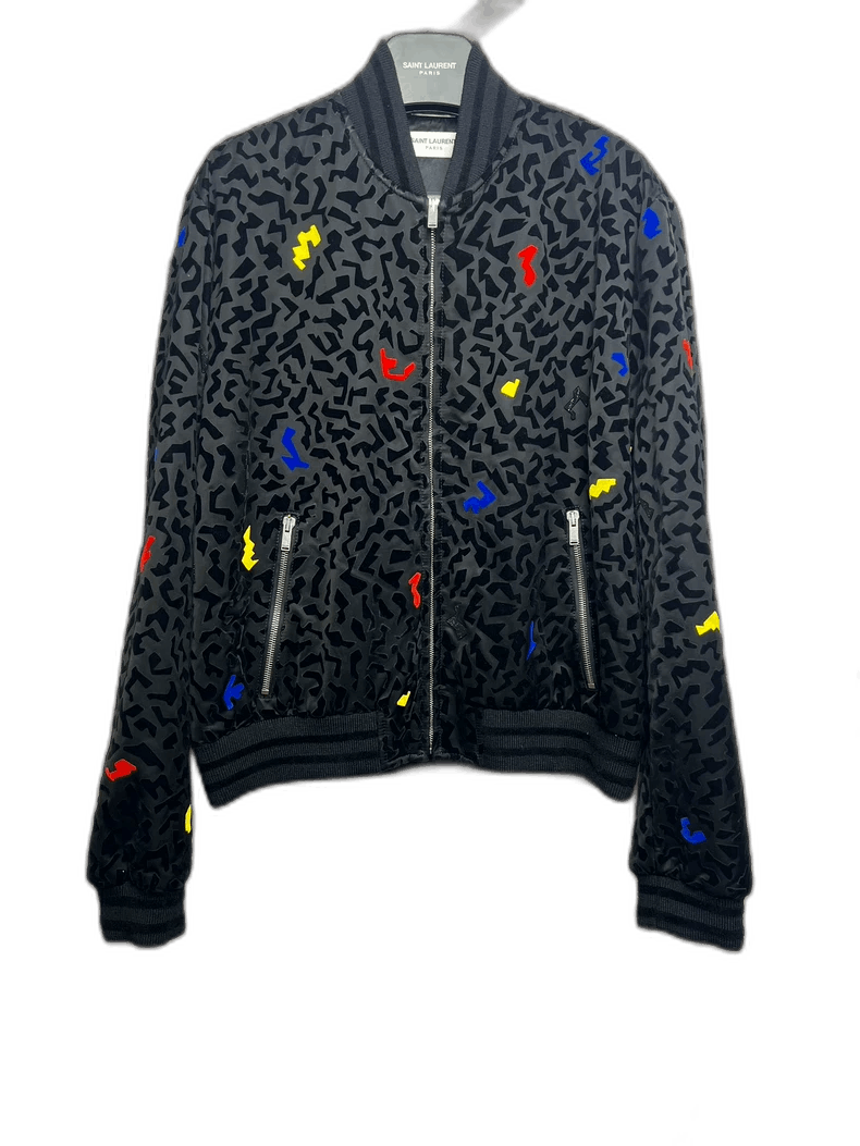 Saint Laurent Colorful Logo Baseball Jacket-2507