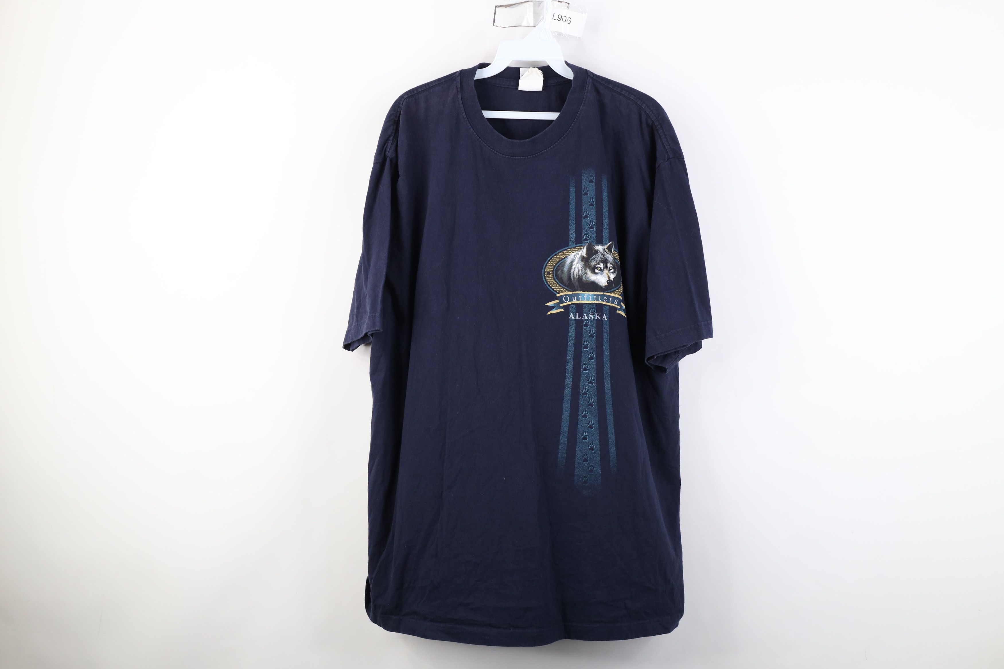 Vintage Vintage 90s Streetwear Spell Alaska Wolf Nature T-Shirt Blue Size US XXL / EU 58 / 5 - 1 Thumbnail