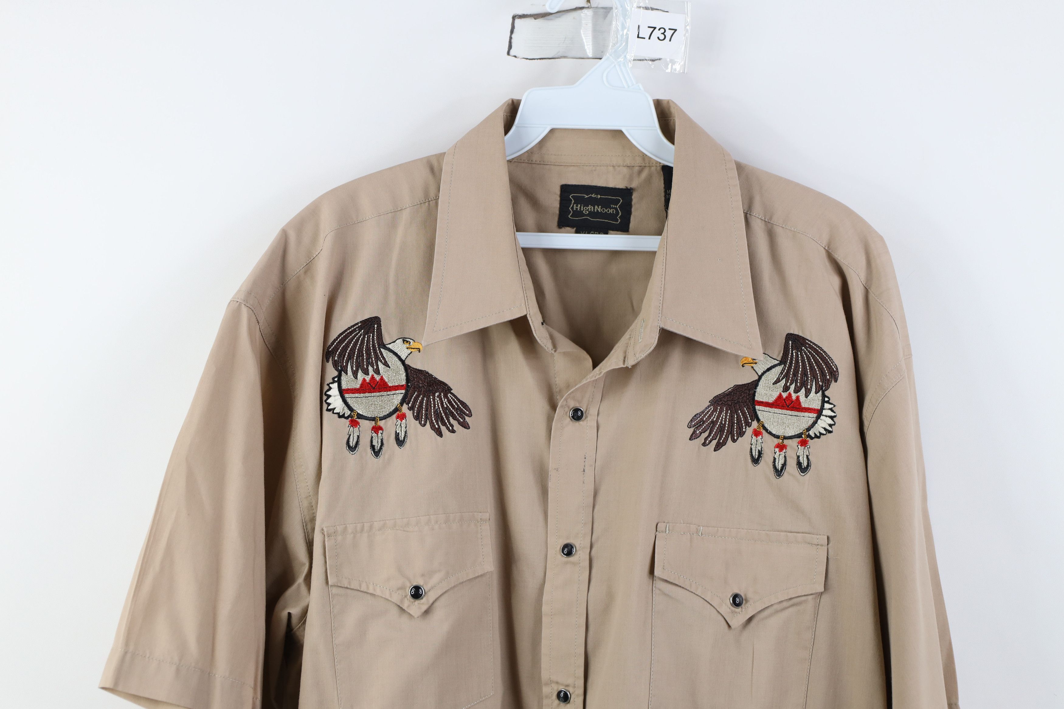 Vintage Vintage 90s Rockabilly Eagle Feather Snap Button Shirt Size US XL / EU 56 / 4 - 2 Thumbnail