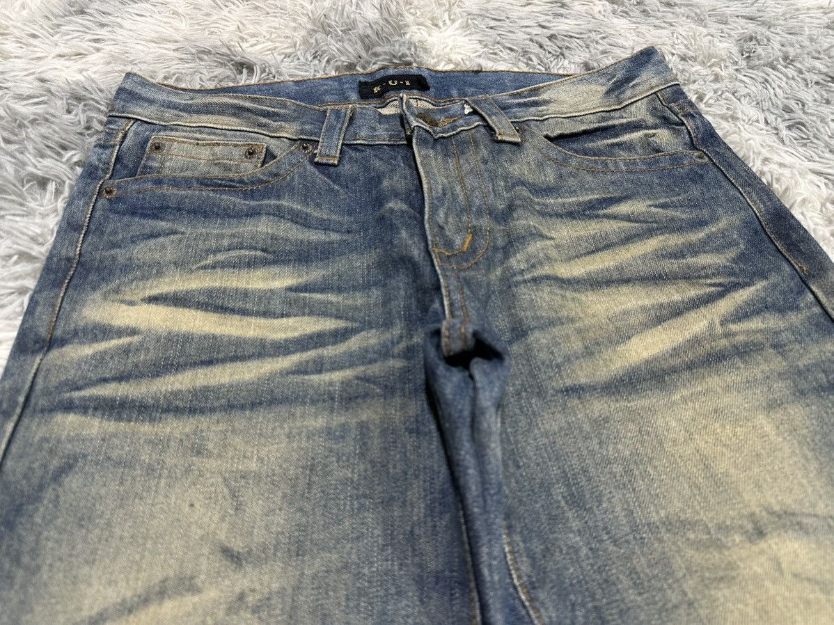 If Six Was Nine 🔥Sick Y2K K.U.I Mud Wash Flared Denim Goth Punk Size US 32 / EU 48 - 4 Thumbnail