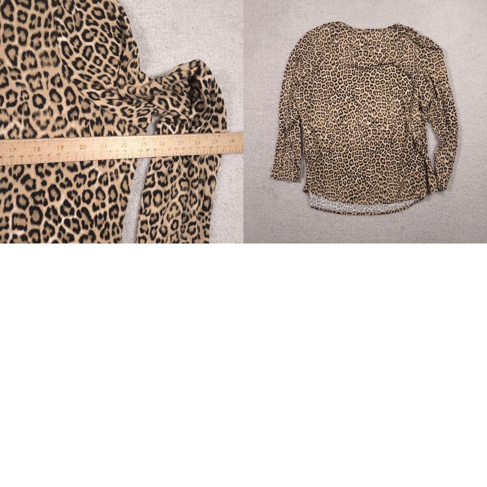 Vintage Chico's Shirt Womens 3 Brown Leopard Print Crew Neck Long Sleeve Stretch Top Shirt Womens Regular Adult Brown Leopard Print Long Sleeve Top Size XS / US 0-2 / IT 36-38 - 8 Thumbnail