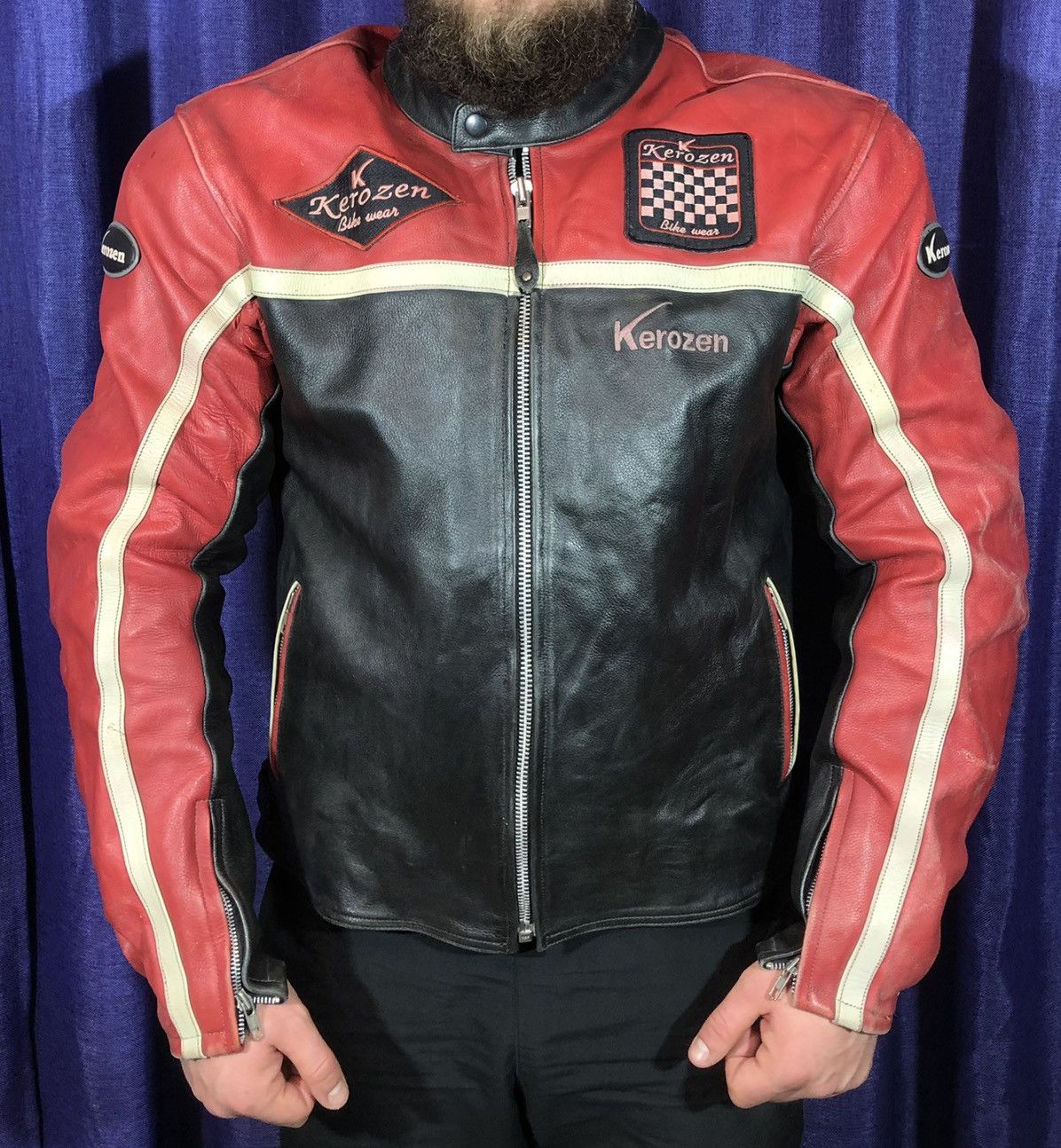 Dainese × Yamaha Kerozen Moto Motorcycle Leather Jacket Racing Size US XL / EU 56 / 4 - 3 Thumbnail