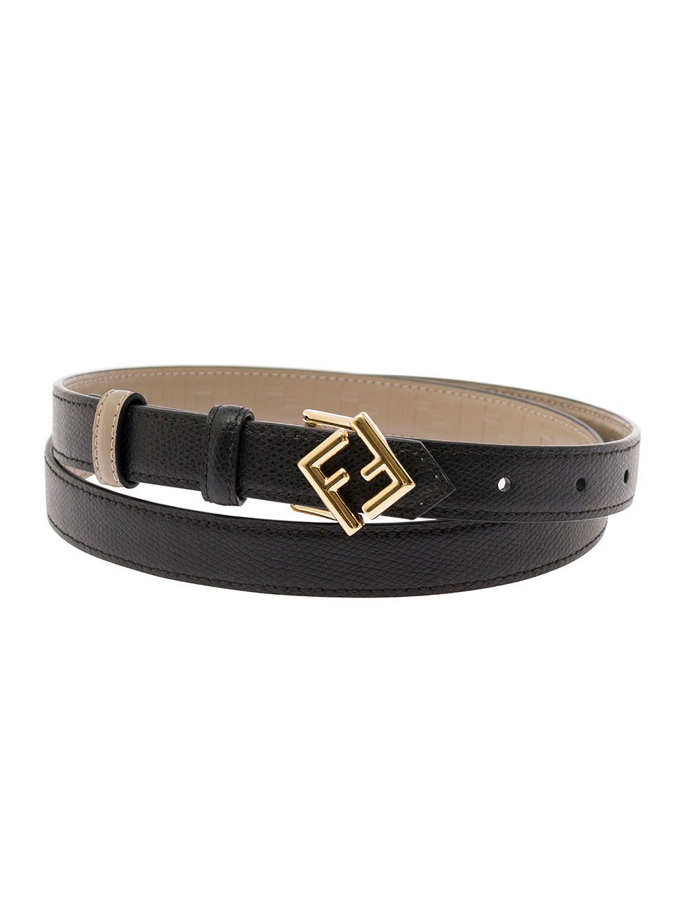 Fendi Black Reversible Belt with FF Double Closure in Leather for Women Size ONE SIZE - 1 Thumbnail