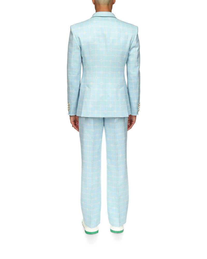 Casablanca o1mle0326 Double Breasted Jacquard Jacket in Blue Size US L / EU 52-54 / 3 - 4 Thumbnail
