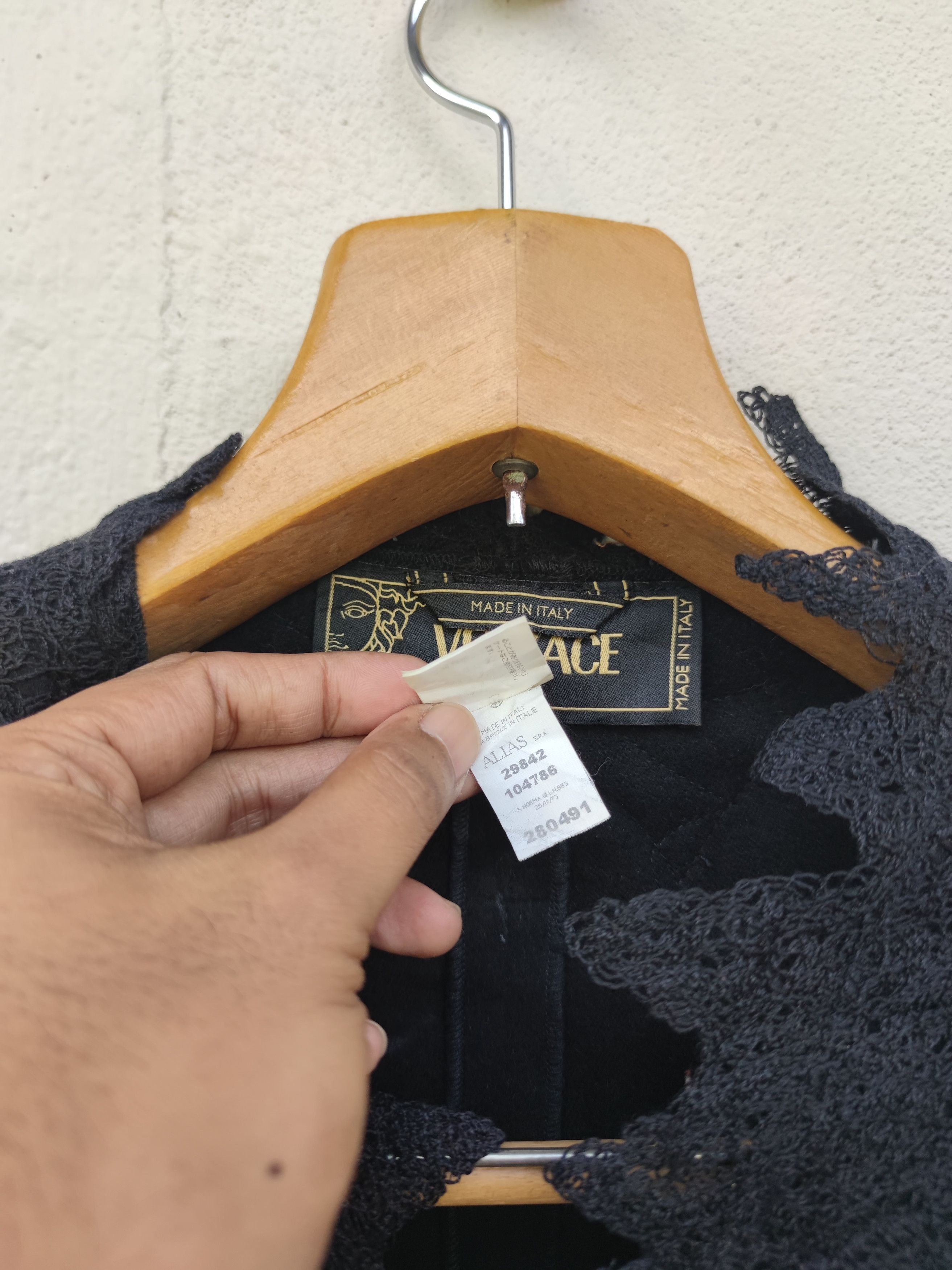 Versace Versace Black Wool Laces Blazer Made in Italy Size M / US 6-8 / IT 42-44 - 7 Thumbnail