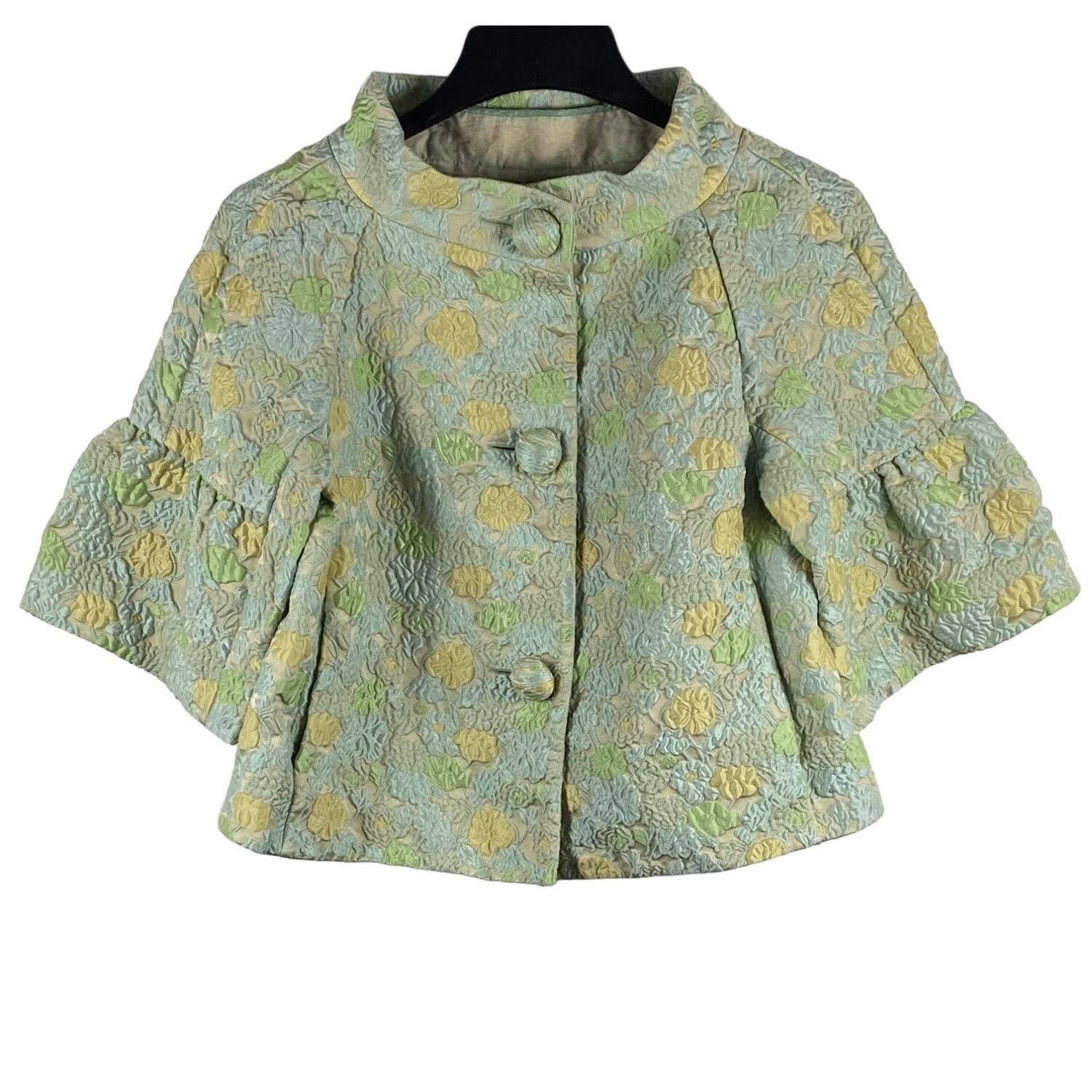 image of Vintage Valentino Spa Embroidered Floral 3 Button Blazer Jac, Women's (Size Small)