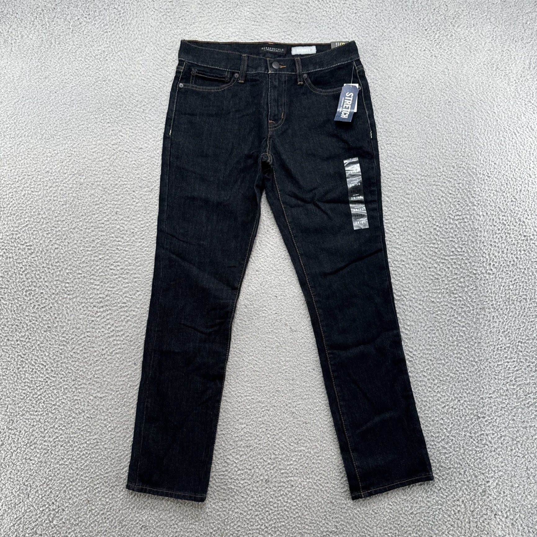 Vintage Aéropostale Jeans Skinny Denim Dark Wash Men’s Size 28x30 NEW Stretch Regular Inseam 30 Men Size US 28 / EU 44 - 2 Thumbnail
