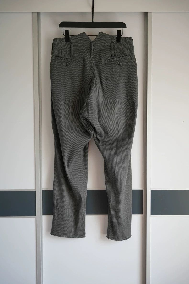 Yohji Yamamoto Yohji Yamamoto Yohji Yamamoto Grey Striped Tail Pants Size US 42 / EU 58 - 2 Thumbnail