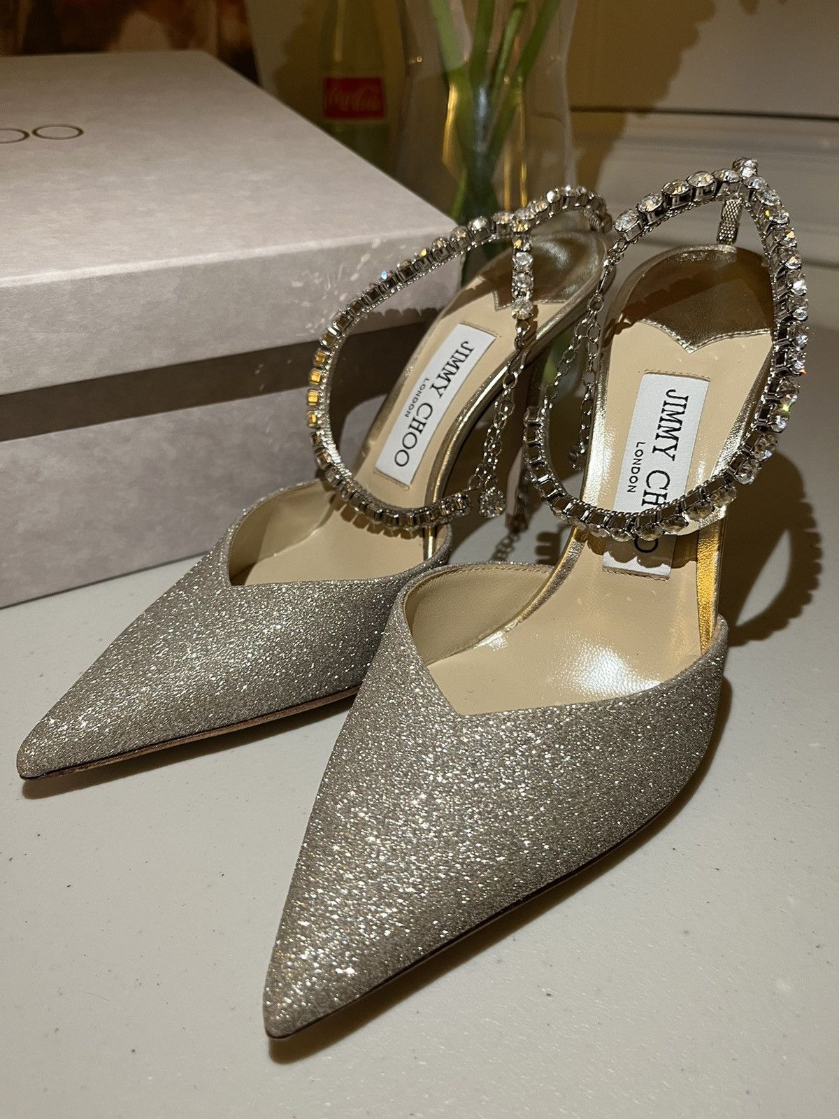 Jimmy Choo Jimmy Choo Silver Saeda Size US 6 / IT 36 - 3 Thumbnail