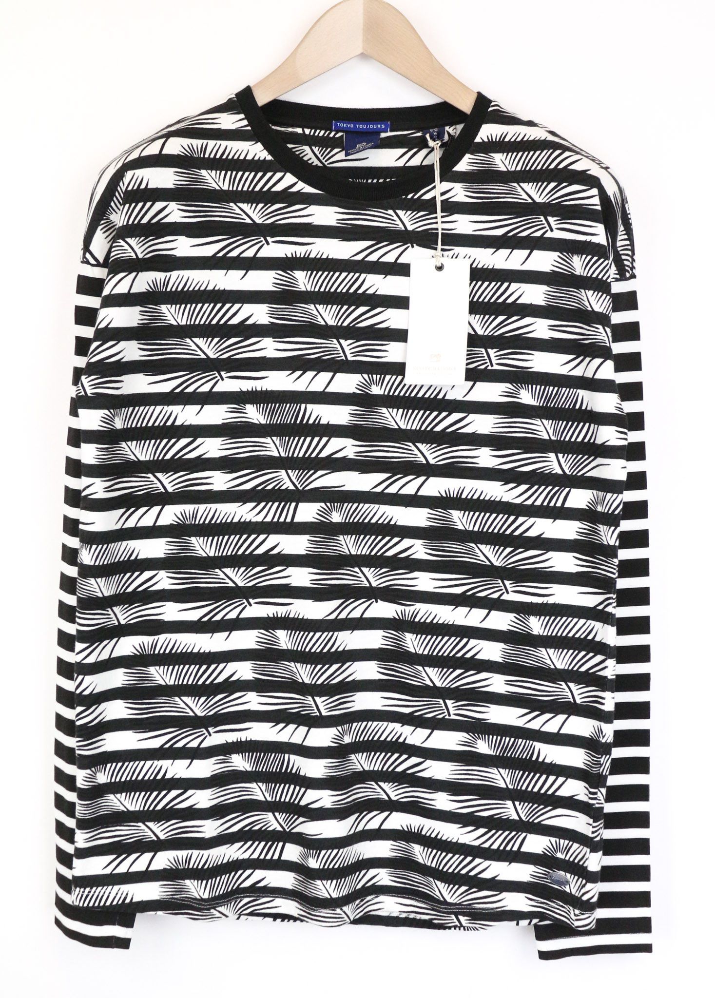 Scotch & Soda AMS COUTURE XL White Black Cotton T-Shirt 75752 Size US XL / EU 56 / 4 - 1 Thumbnail