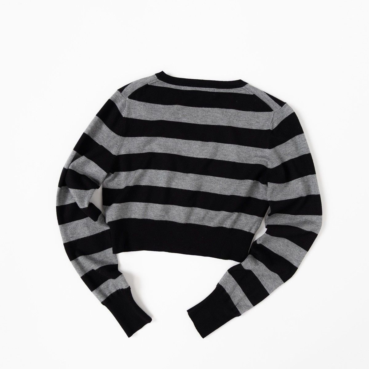 Other Paula Cahen D’Anvers Womens Striped Crop Sweater Black Gray Size M / US 6-8 / IT 42-44 - 4 Thumbnail