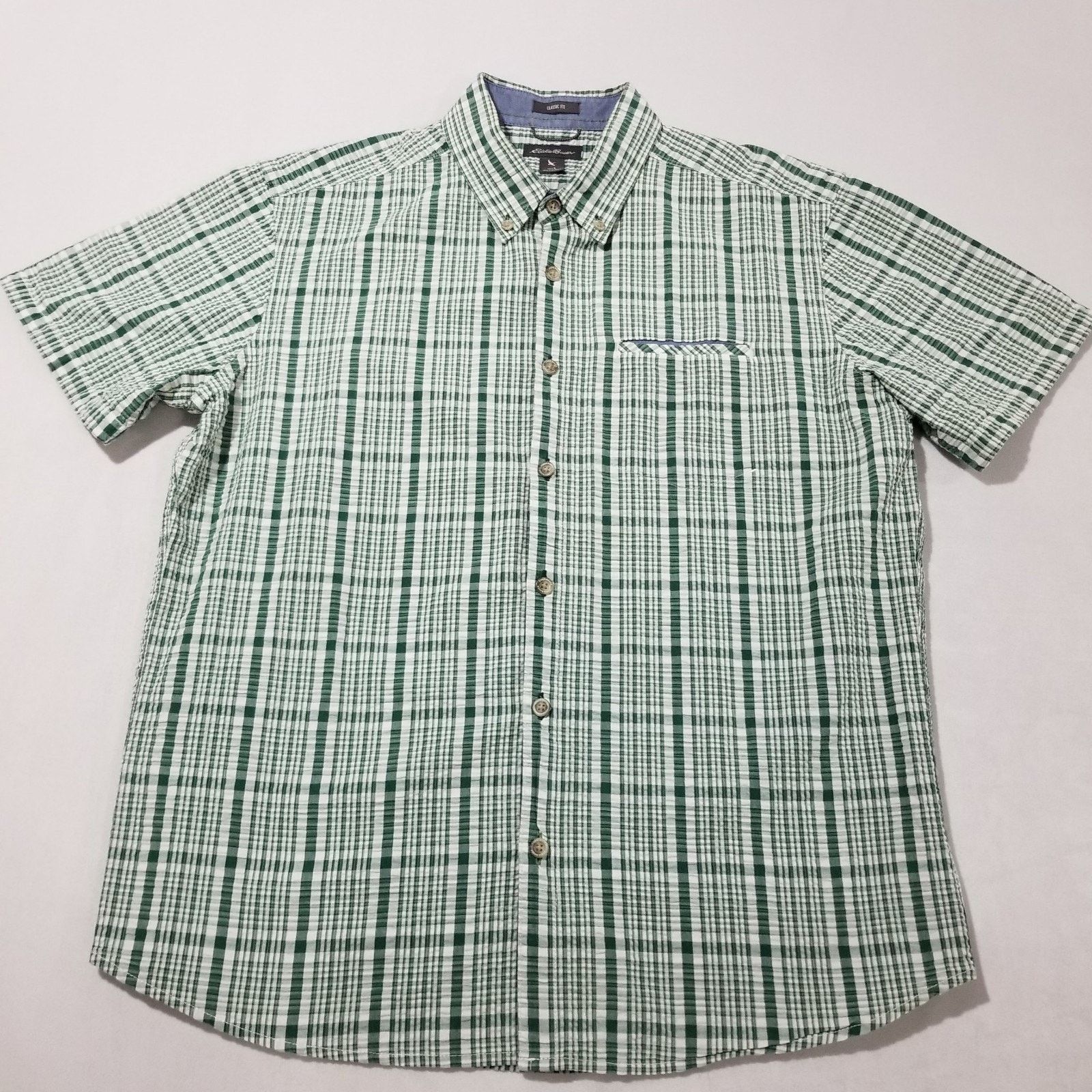 Eddie Bauer Eddie Bauer Shirt Mens Large Seersucker Short Sleeve Classic Size US L / EU 52-54 / 3 - 1 Thumbnail