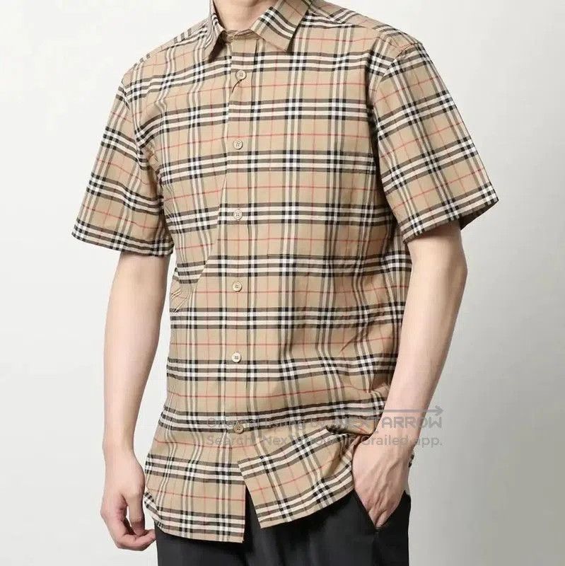 Burberry Burberry Brown Cotton Short Sleeve Shirt. Size US M / EU 48-50 / 2 - 2 Thumbnail