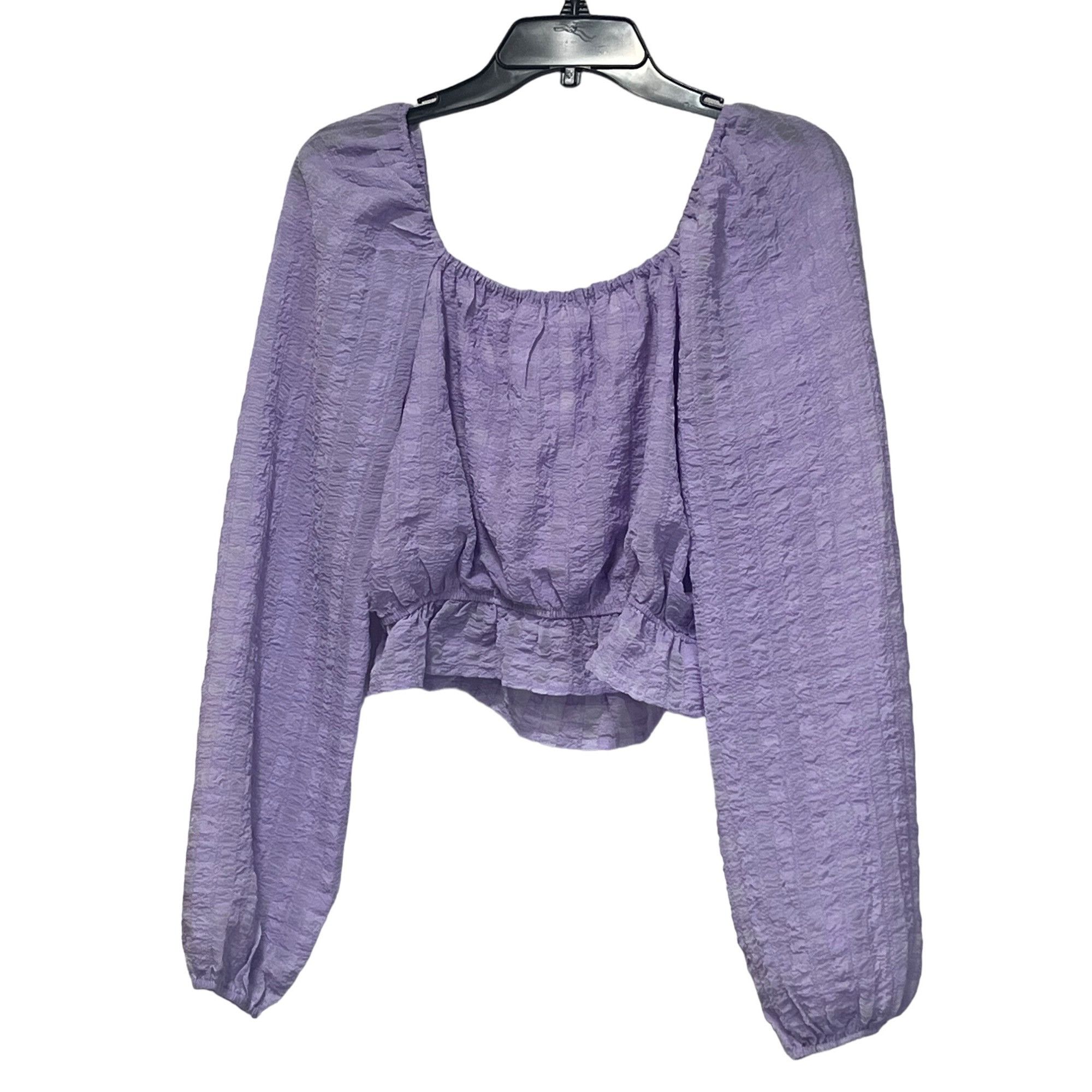 Other Lush women’s Cropped Volume Sleeves Peplum Top, Lilac, Sz. M Size M / US 6-8 / IT 42-44 - 12 Thumbnail