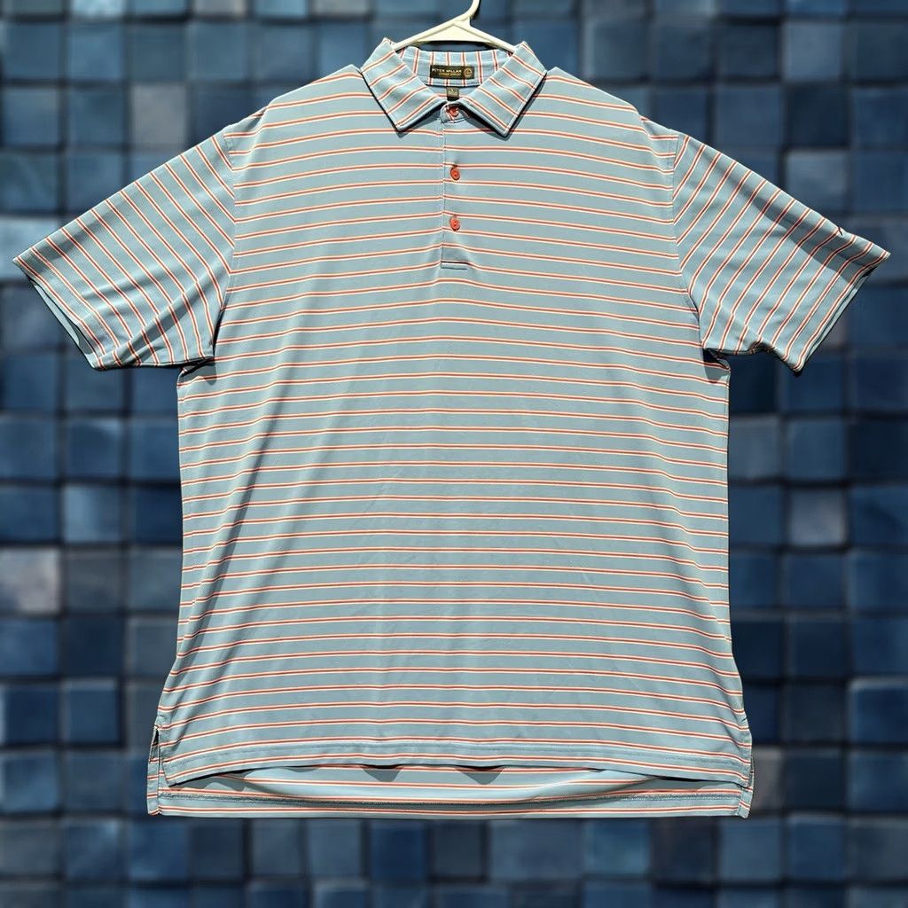Peter Millar Peter Millar Summer Comfort Shirt Large Blue Pink Striped Golf Polo GUC Size US L / EU 52-54 / 3 - 1 Thumbnail