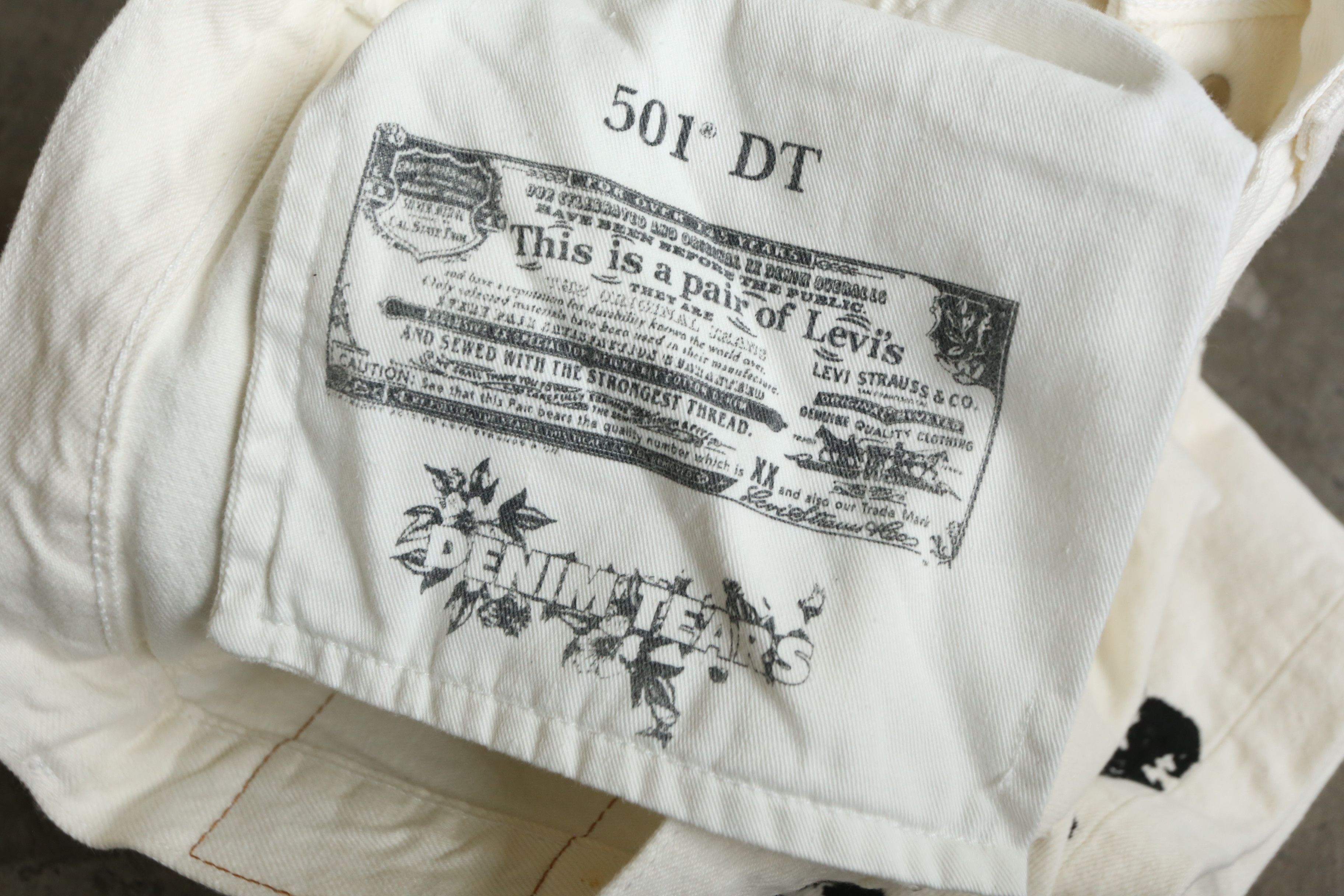 DENIM TEARS × Levi's Levi's - Denim Tears - 501 Wreath Denim Jean Size US 31 - 12 Thumbnail