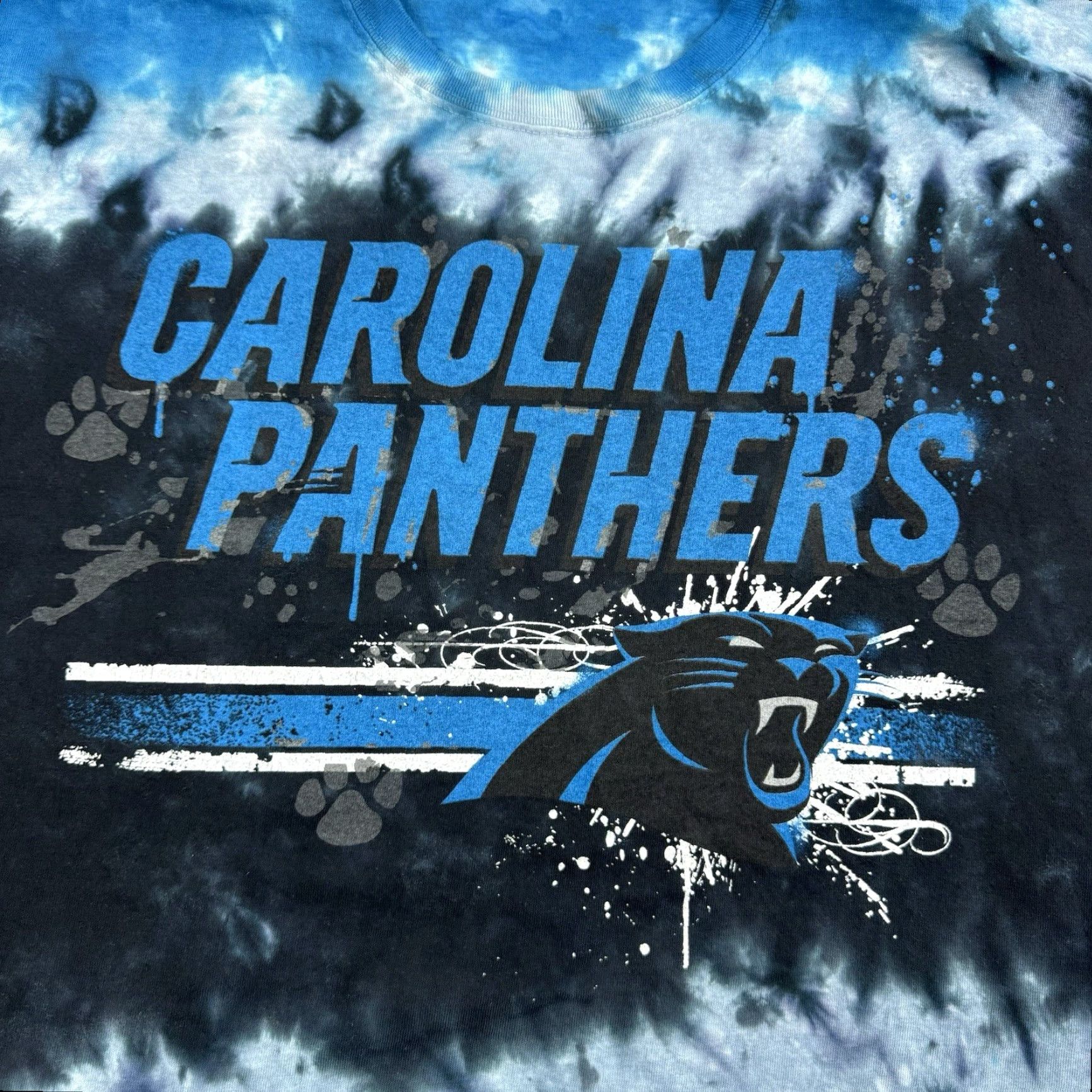 NFL VINTAGE NFL Carolina Panthers T-Shirt Adult XL Blue Tie Dye Graphic Print Y2K Football Mens Size US XL / EU 56 / 4 - 2 Thumbnail